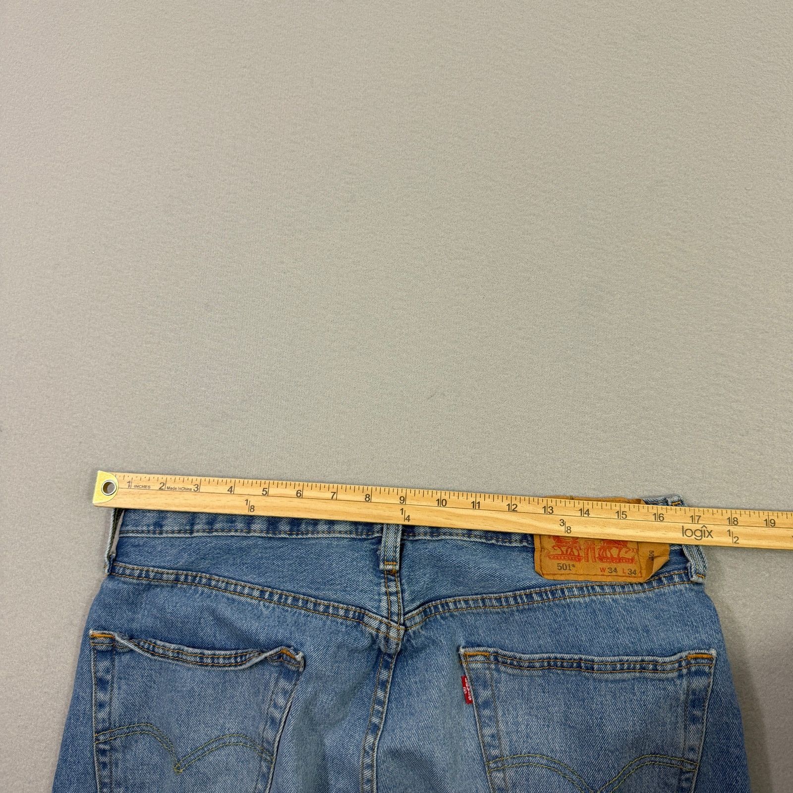 Levi's Levis 501 Original Jeans Men's 34x34 Blue Faded Denim Button Size US 34 / EU 50 - 8 Thumbnail