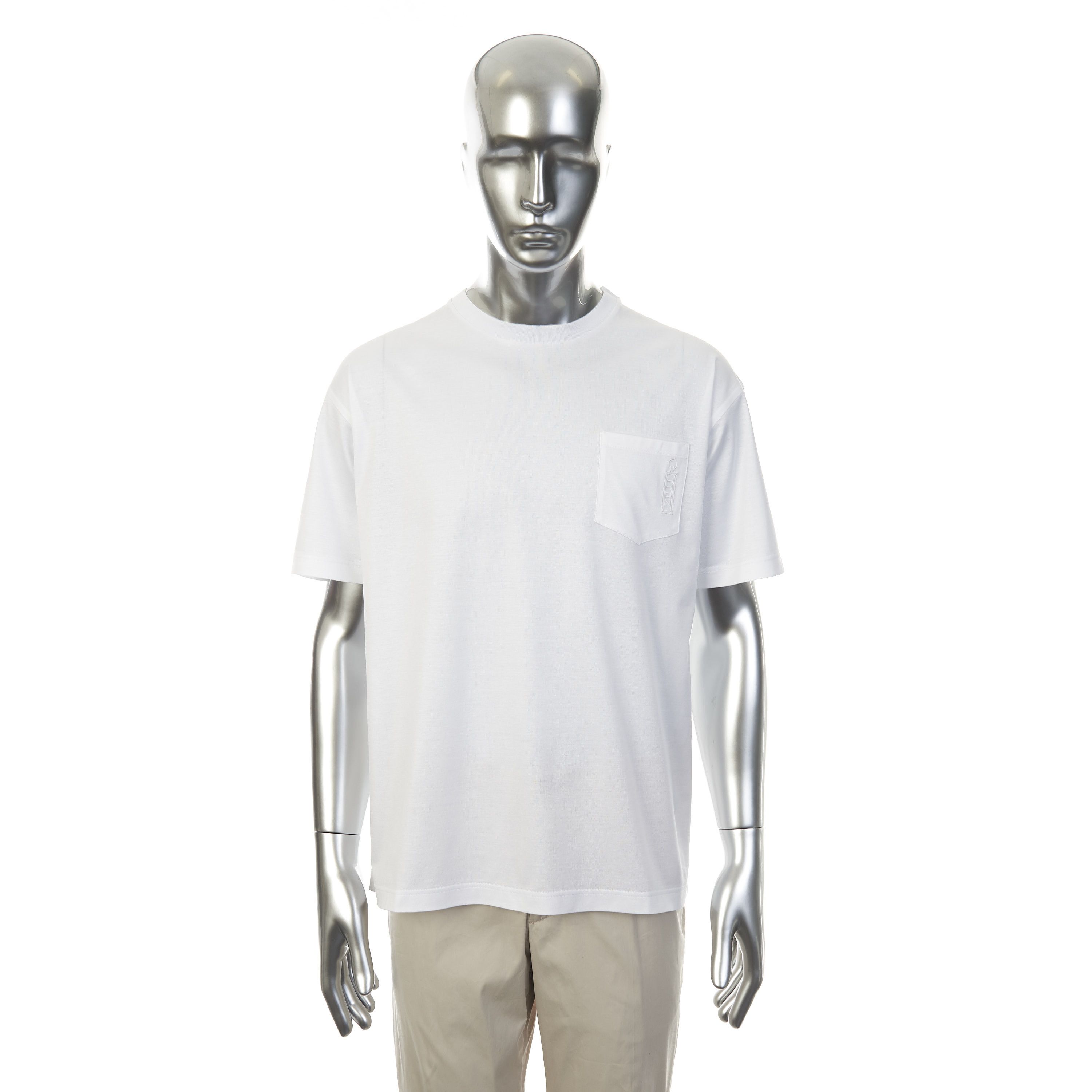 Zilli White Zilli Chest Pocket Cotton T-Shirt Size US M / EU 48-50 / 2 - 1 Thumbnail