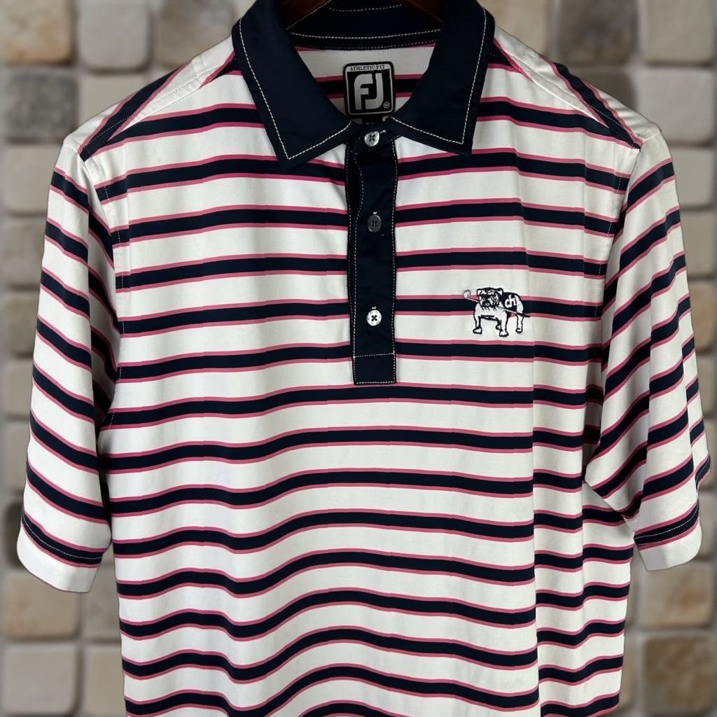 Footjoy FootJoy FJ Golf Stretch Polo Pink Blue Striped Short Sleeve Shirt Mens Medium Size US M / EU 48-50 / 2 - 1 Thumbnail