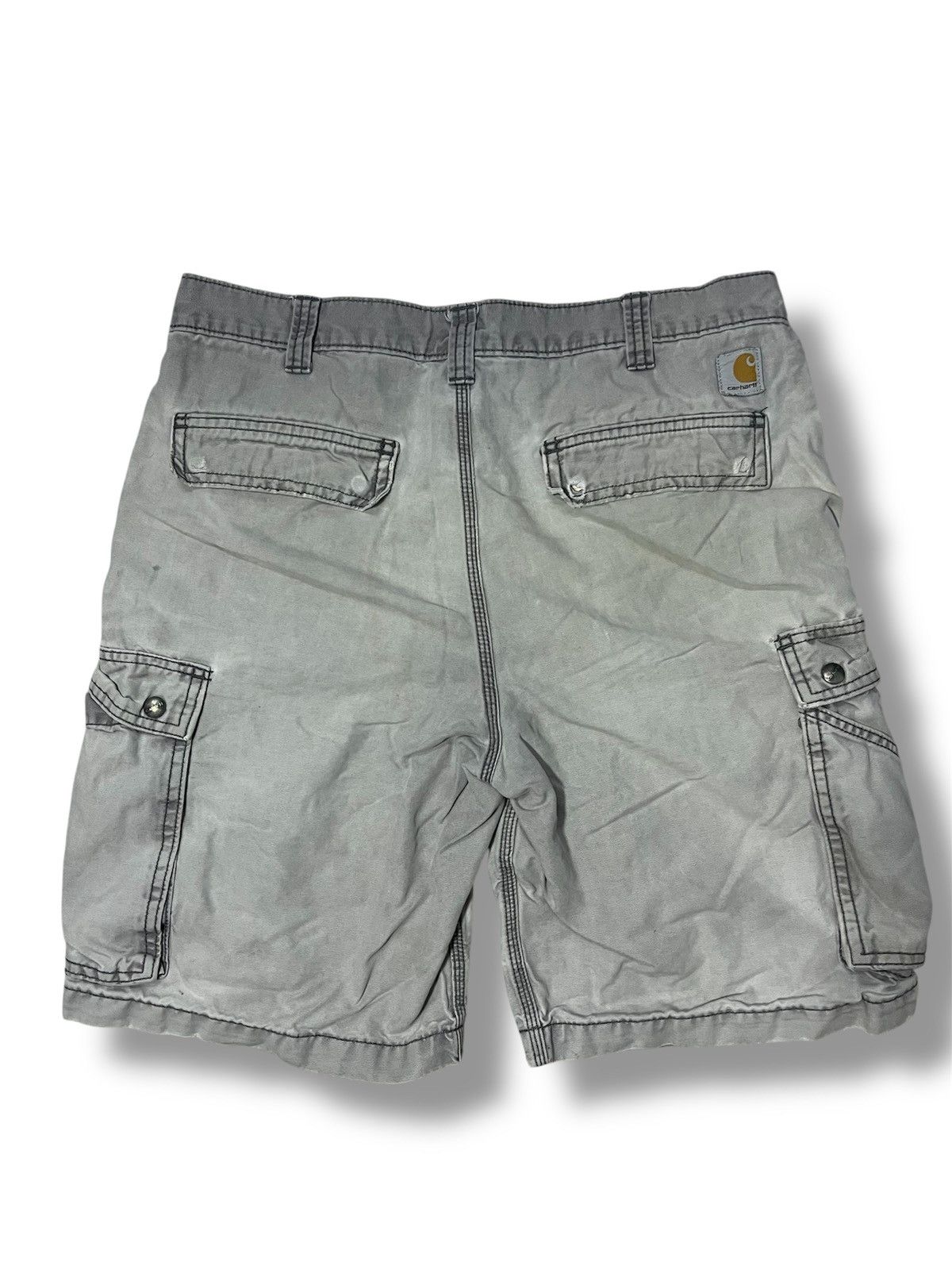 Carhartt 34 Gray Relaxed Fit Rugged Canvas Cargo Shorts 100277 Size US 34 / EU 50 - 6 Thumbnail