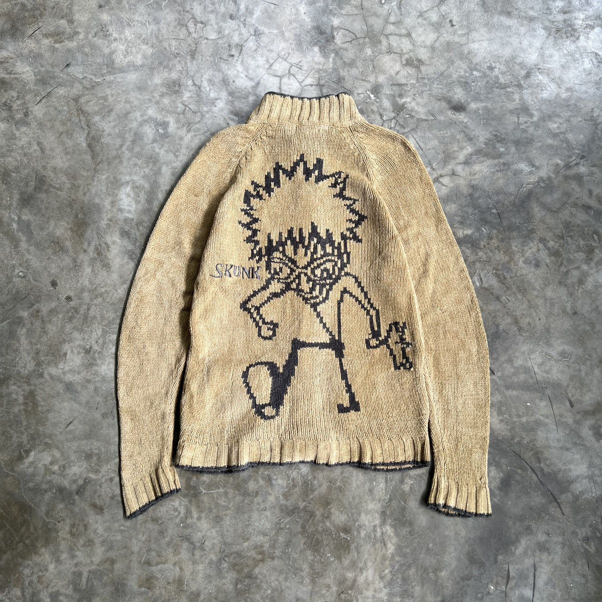 Vintage Vintage Mischievous Skunk Big Logo Knit Zip Jacket Size US M / EU 48-50 / 2 - 1 Thumbnail