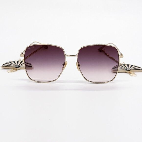 Gucci NEW GUCCI SUNGLASSES GG1031S 010 GOLD/BROWN WOMEN EYEWEAR Size ONE SIZE - 5 Thumbnail