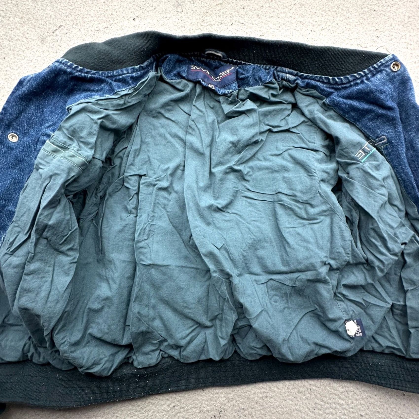 Denime VINTAGE Swingster Corvette Logo Denim Jacket Mens Medium Blue Size US 31 - 7 Thumbnail