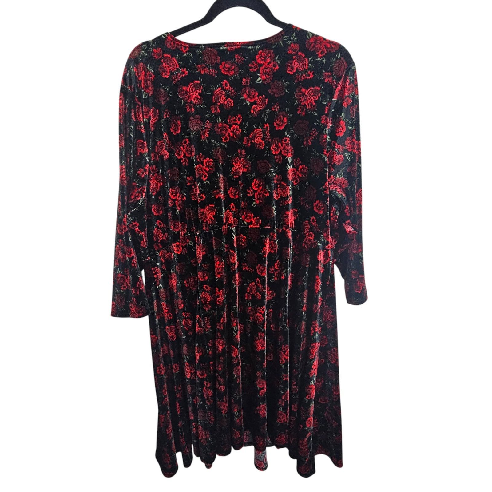 Torrid Torrid Womens Rose Floral Print Velvet Suprlice Mini Dress Size 3XL / US 20-22 - 9 Thumbnail