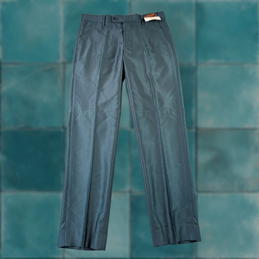 Egara Egara Pants Men's 32x30 Emerald Skinny Flat Front Stretch Dress Trousers Size US 32 / EU 48 - 1 Thumbnail