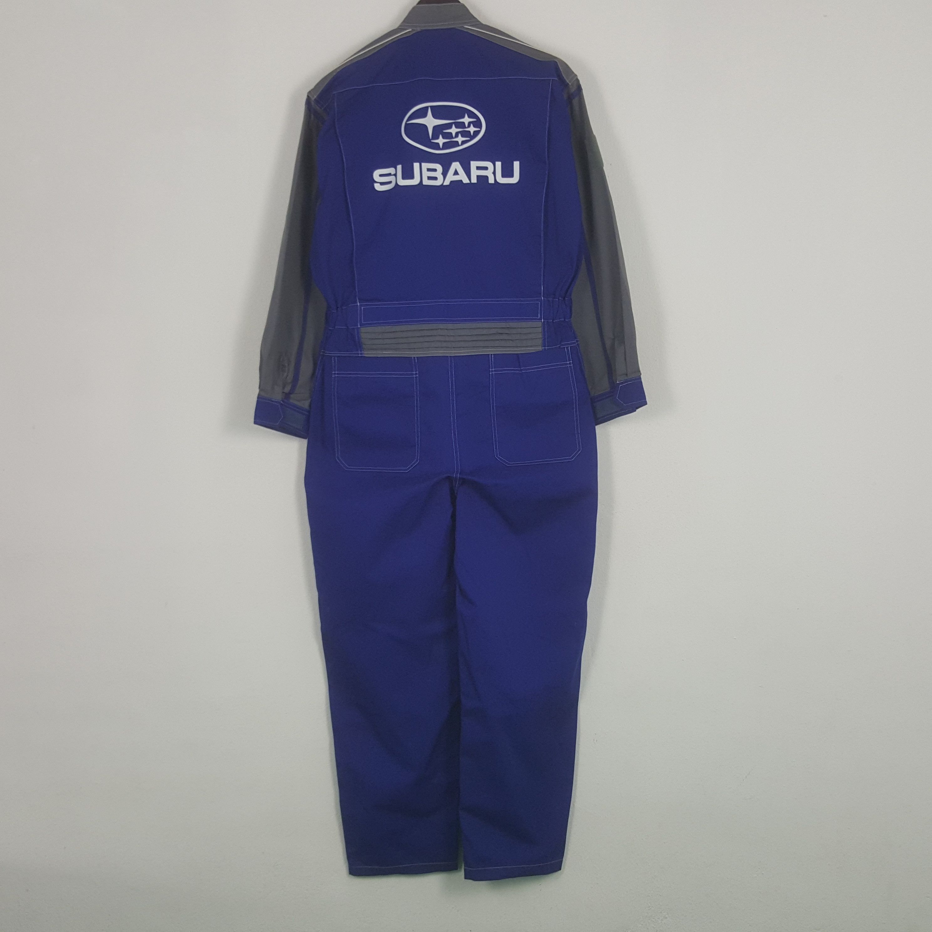 image of Vintage Subaru Racing Jumpsuit Coverall Jacket in Blue, Men's (Size Medium)
