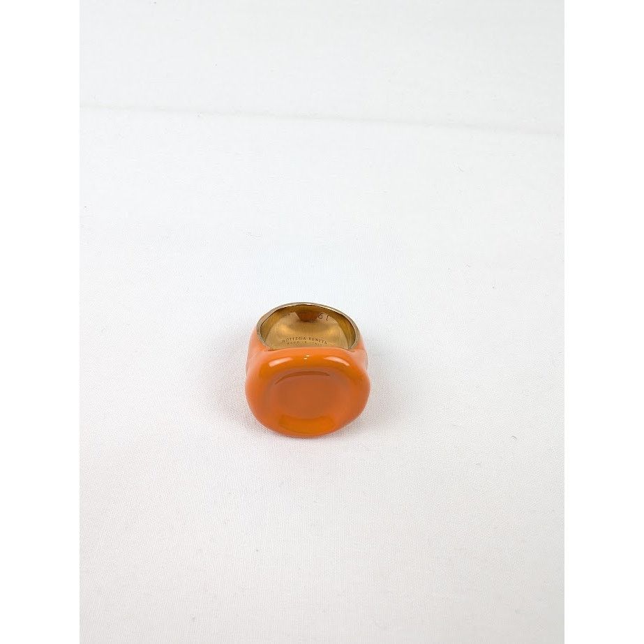 Bottega Veneta o1rshd1 Q:2 / Size: 19 / Sterling Gold Ring In Tangerine Size ONE SIZE - 1 Thumbnail