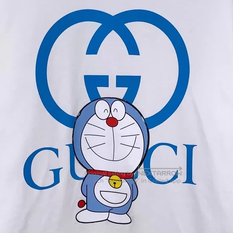 Gucci Gucci White logo letter Doraemon printed cotton round-neck Size S / US 4 / IT 40 - 4 Thumbnail