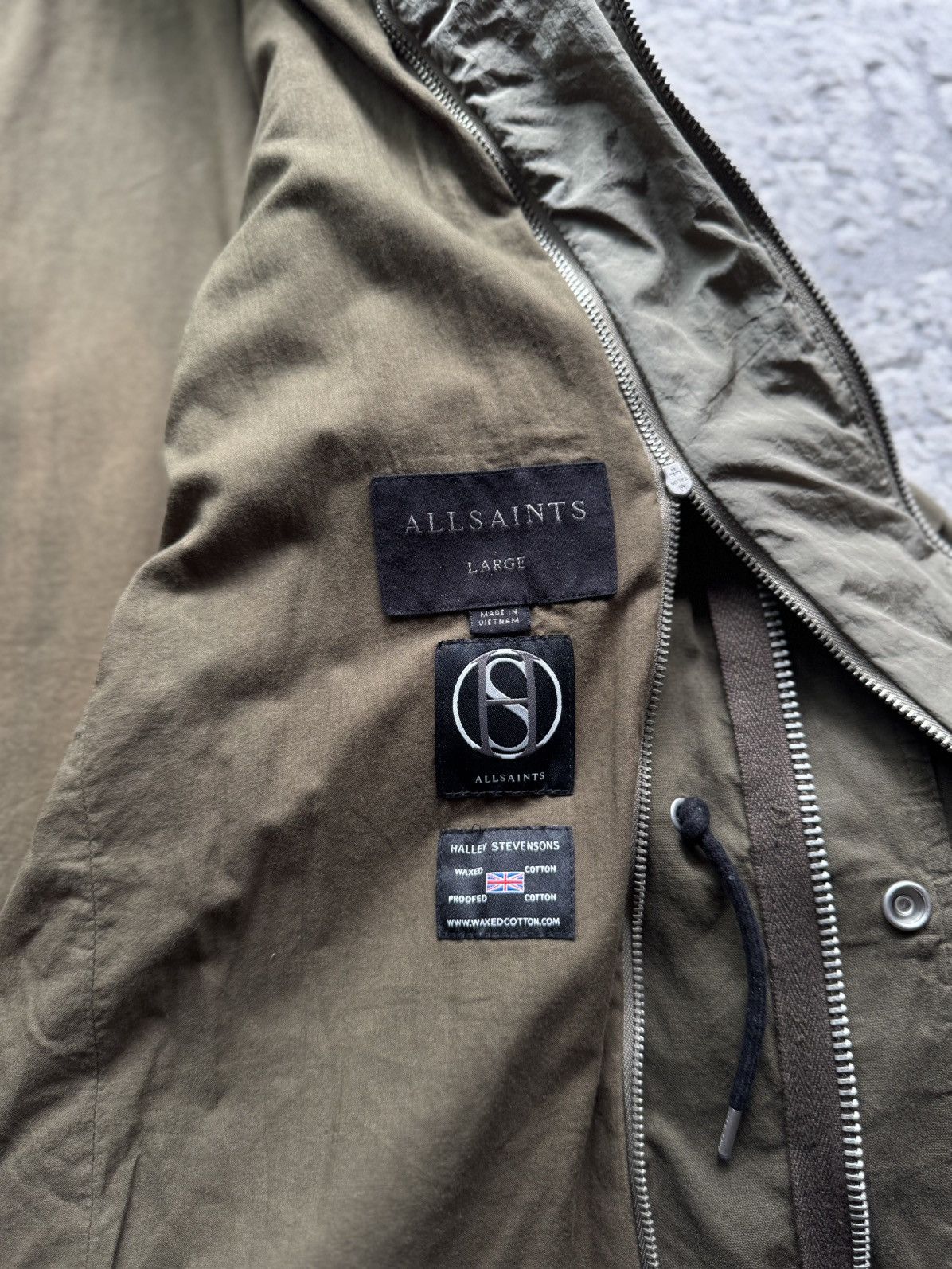 Allsaints AllSaints Halley Stevensons Olive Waxed Military Jacket L Size US L / EU 52-54 / 3 - 7 Thumbnail