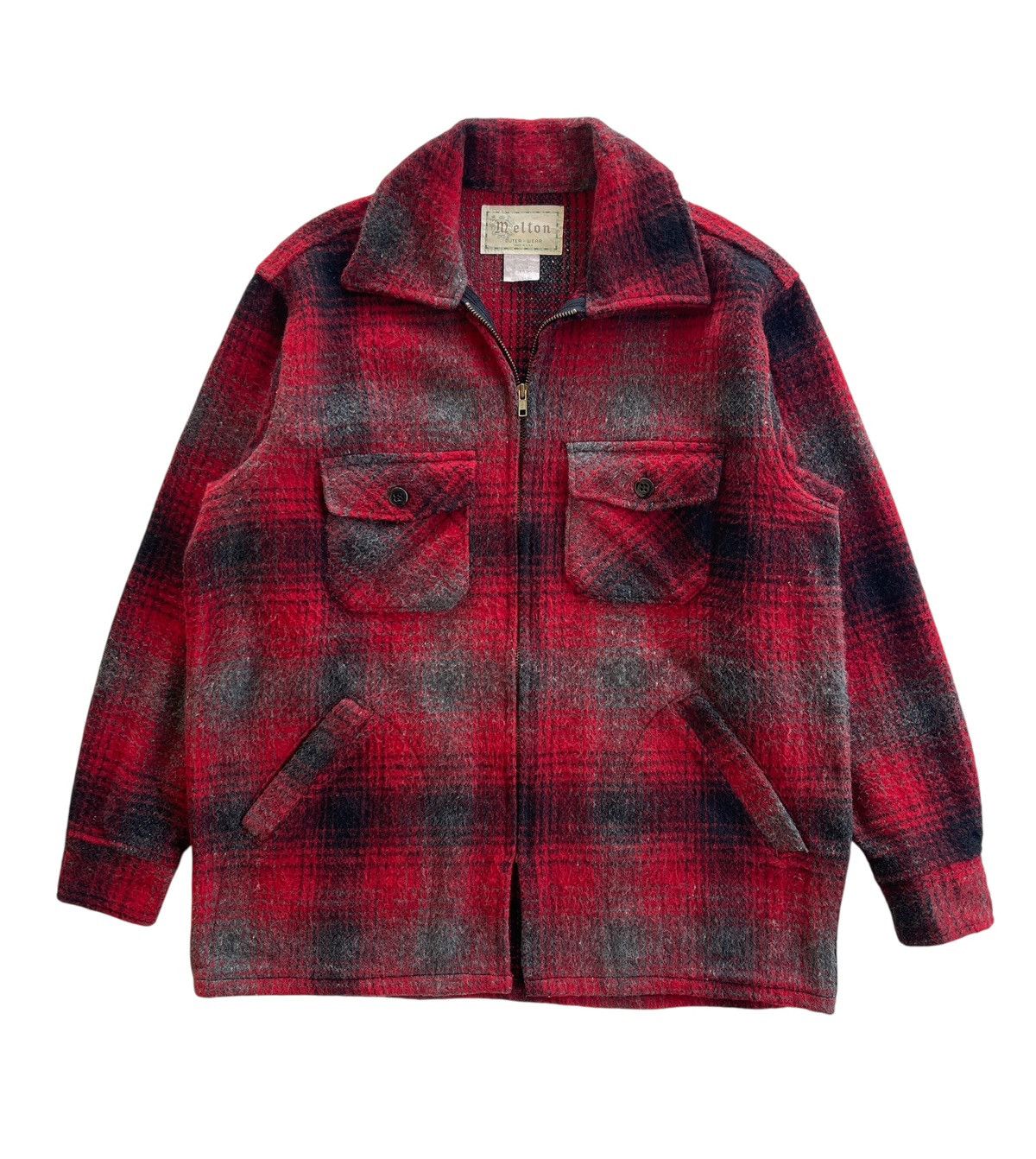 Vintage 50s Melton Wool Buffalo Plaid Mackinaw Jacket Size US M / EU 48-50 / 2 - 3 Thumbnail