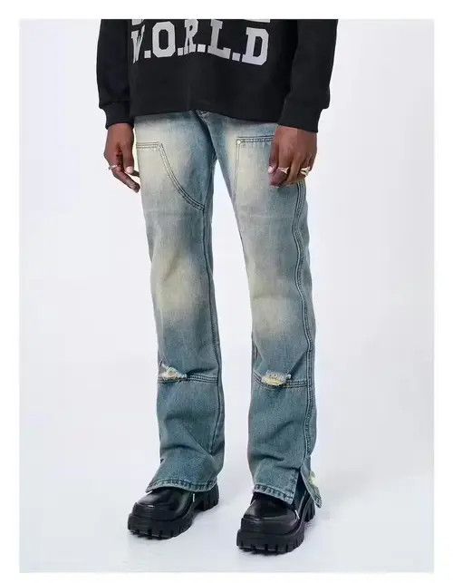 Jean Isshiki x Erika Ankle Zip Flared Panel Denim Jeans Size US 32 / EU 48 - 7 Thumbnail