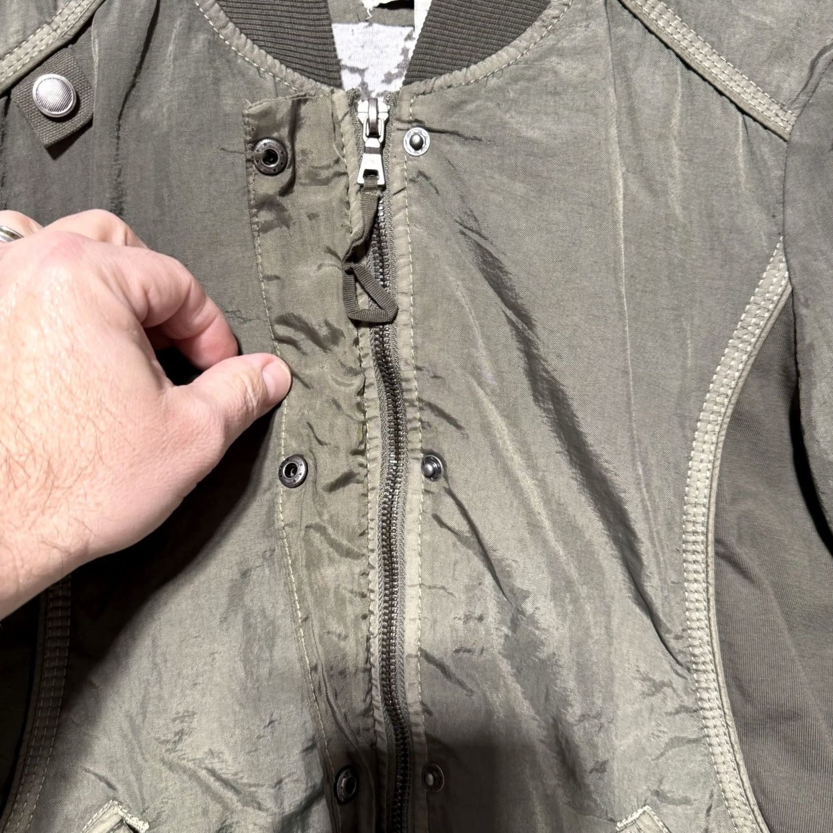 Anthropologie Marrakech Jacket Womens XS Green Bomber Full Zip Snap Moto Jacket Motorcycle Style Casual Workwear Confirms Regular Women XS Green Jacket Size XS / US 0-2 / IT 36-38 - 7 Thumbnail