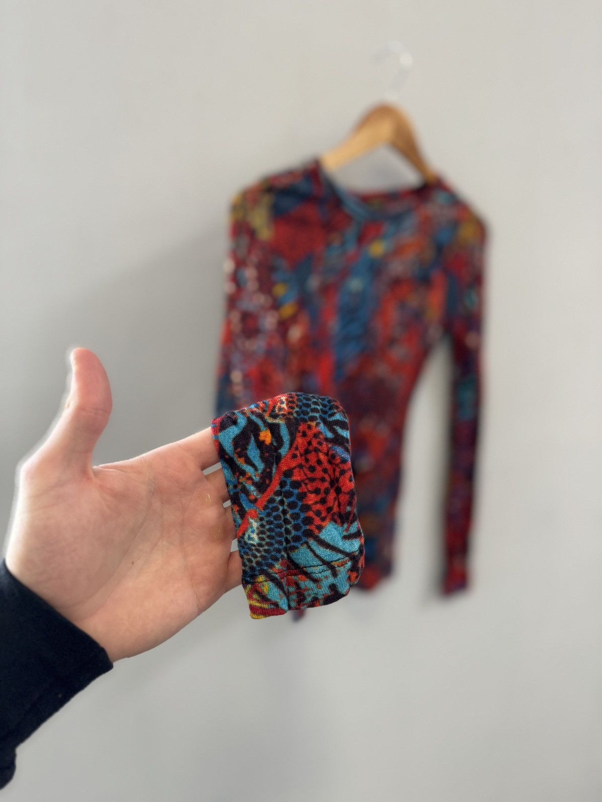 Japanese Brand × Vintage Vintage Mesh Top Engraving like Cashmere Size M / US 6-8 / IT 42-44 - 8 Thumbnail
