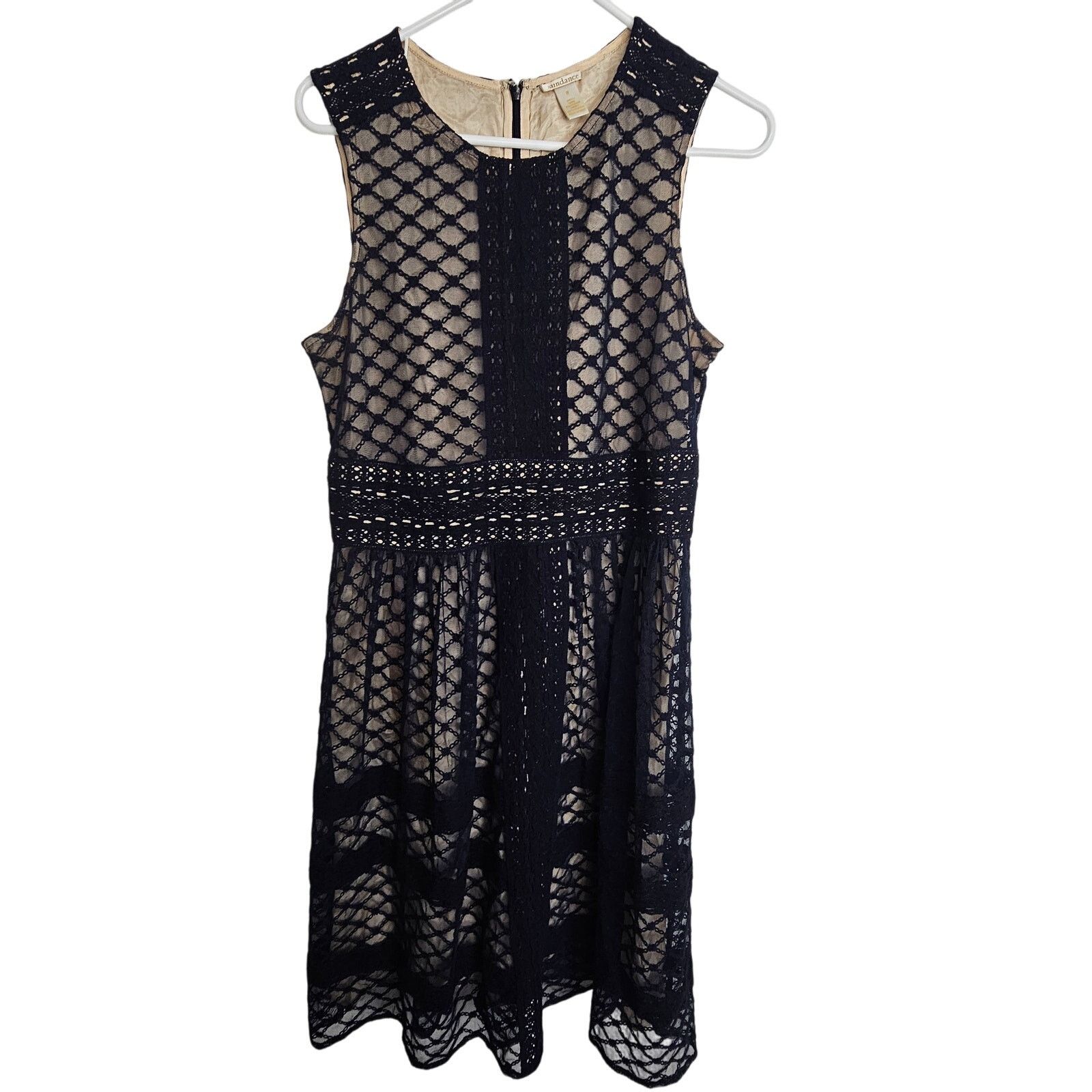 Sundry Sundance Womens Avery A-Line Dress 8 Lattice Wedding Guest Size M / US 6-8 / IT 42-44 - 2 Thumbnail