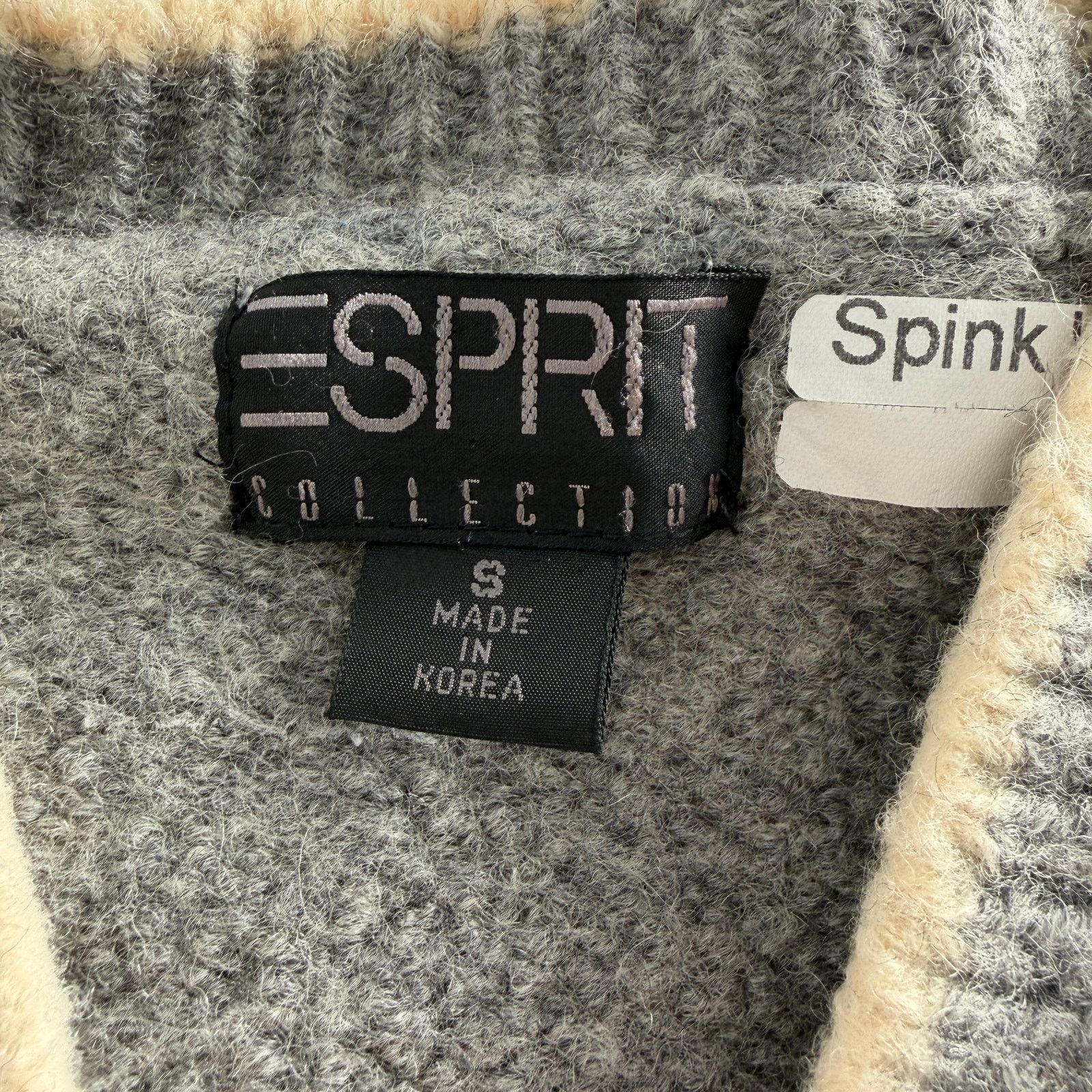Esprit Vintage Esprit Boiled Merino Wool Geometric Gray Cardigan S Size S / US 4 / IT 40 - 3 Thumbnail