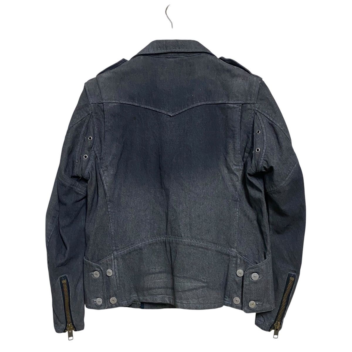 Le Grande Bleu (L.G.B.) Maniac Works Black Waxed Denim Biker Jacket Size US M / EU 48-50 / 2 - 7 Thumbnail