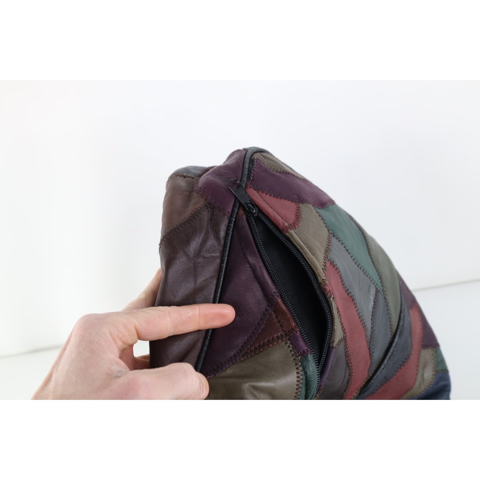 Vintage New Vintage 90s Babydoll Rainbow Patchwork Leather Purse Bag Size ONE SIZE - 7 Thumbnail