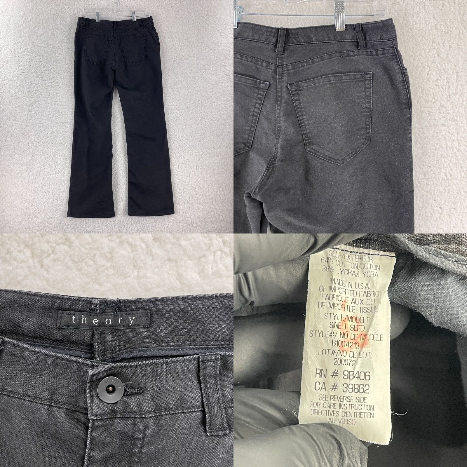 Theory Theory Sineli Seed Bootcut Jeans Womens 30 Black Mid Rise Denim Jeans Color Black Size 30 Regular Fit Women USA Dark Wash Bootcut Size 30" / US 8 / IT 44 - 9 Thumbnail