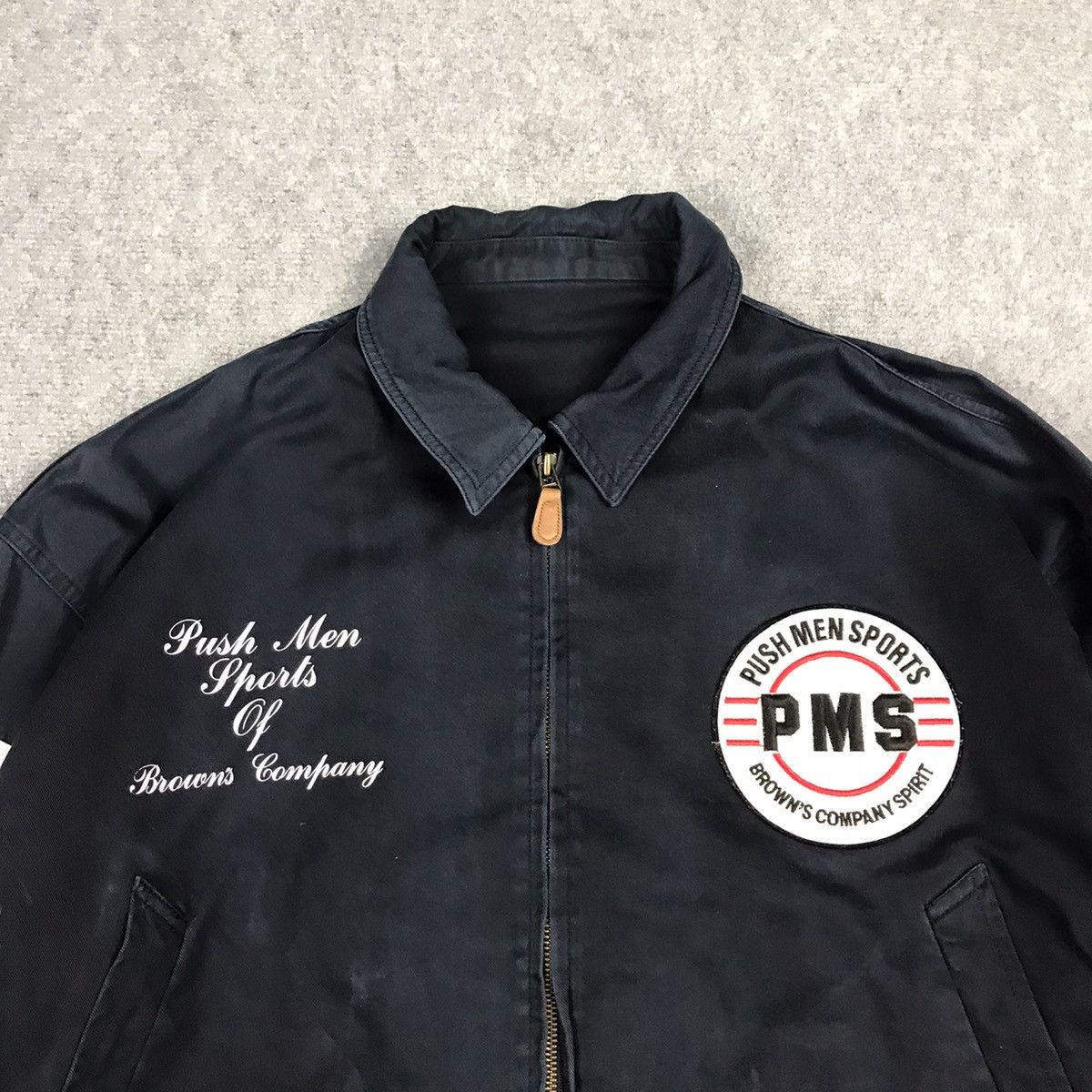 Japanese Brand PUSH MEN JAPANESE DESIGN BOMBER NAVY JACKET Size US L / EU 52-54 / 3 - 2 Thumbnail