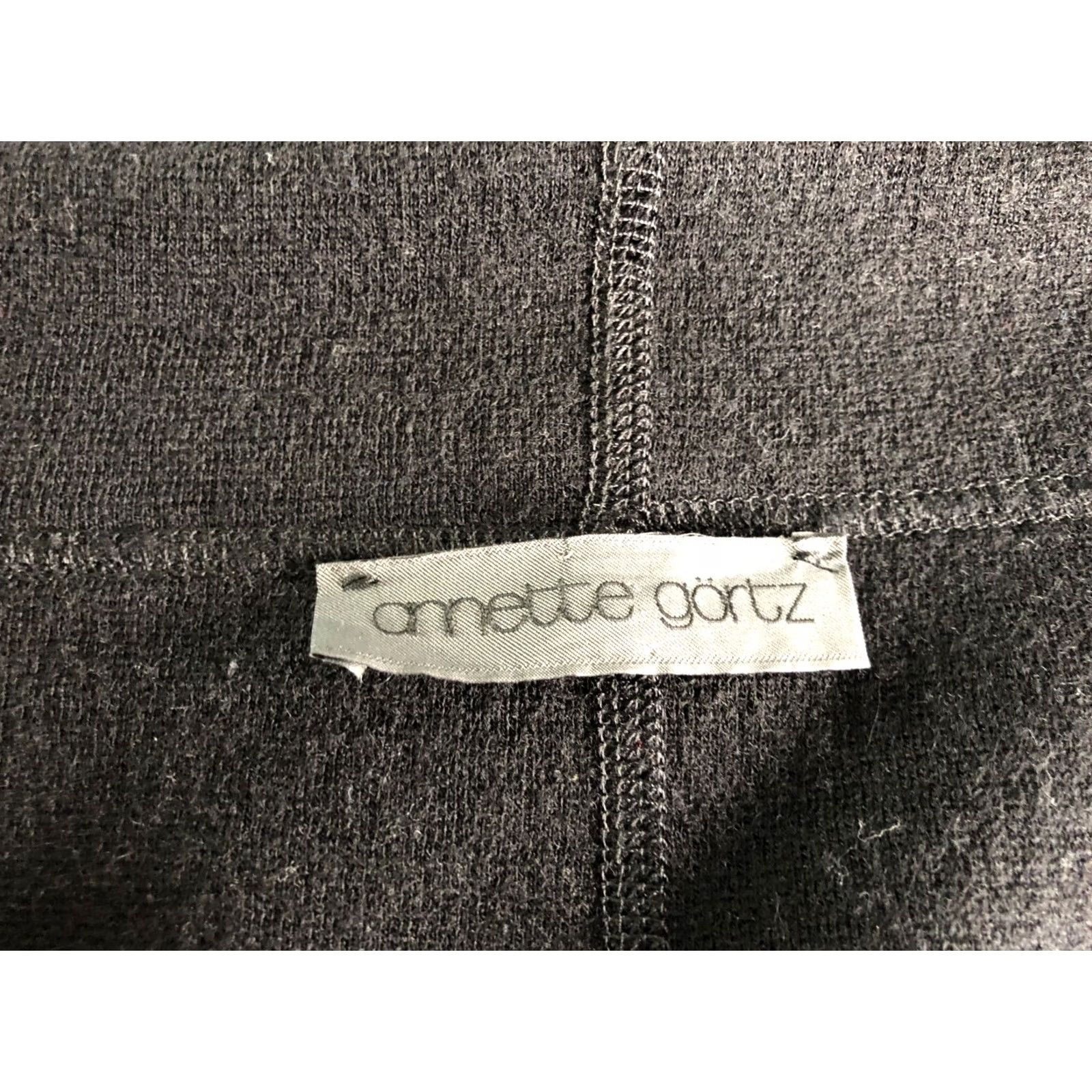 Vintage Annette Görtz Blazer Jacket Women Black Lagenlook Wool Blend Buttonless Open Size ONE SIZE - 8 Thumbnail