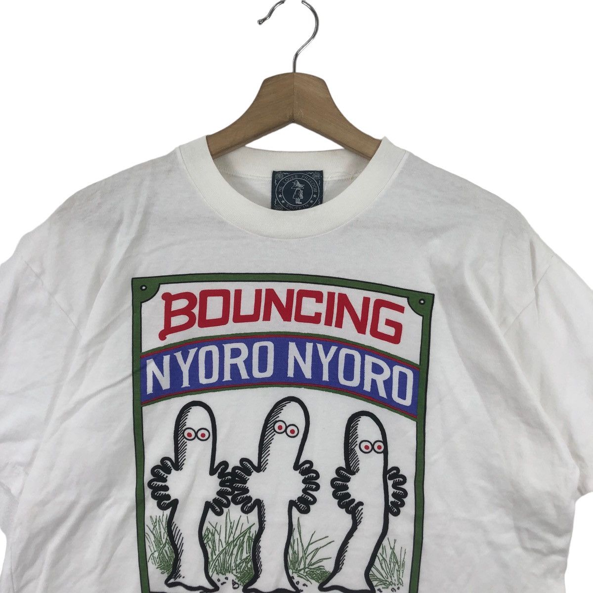 Vintage Vintage 1990 SNUFKIN MOOMIN NYORO Bouncing Tee Shirt Top Size US L / EU 52-54 / 3 - 2 Thumbnail