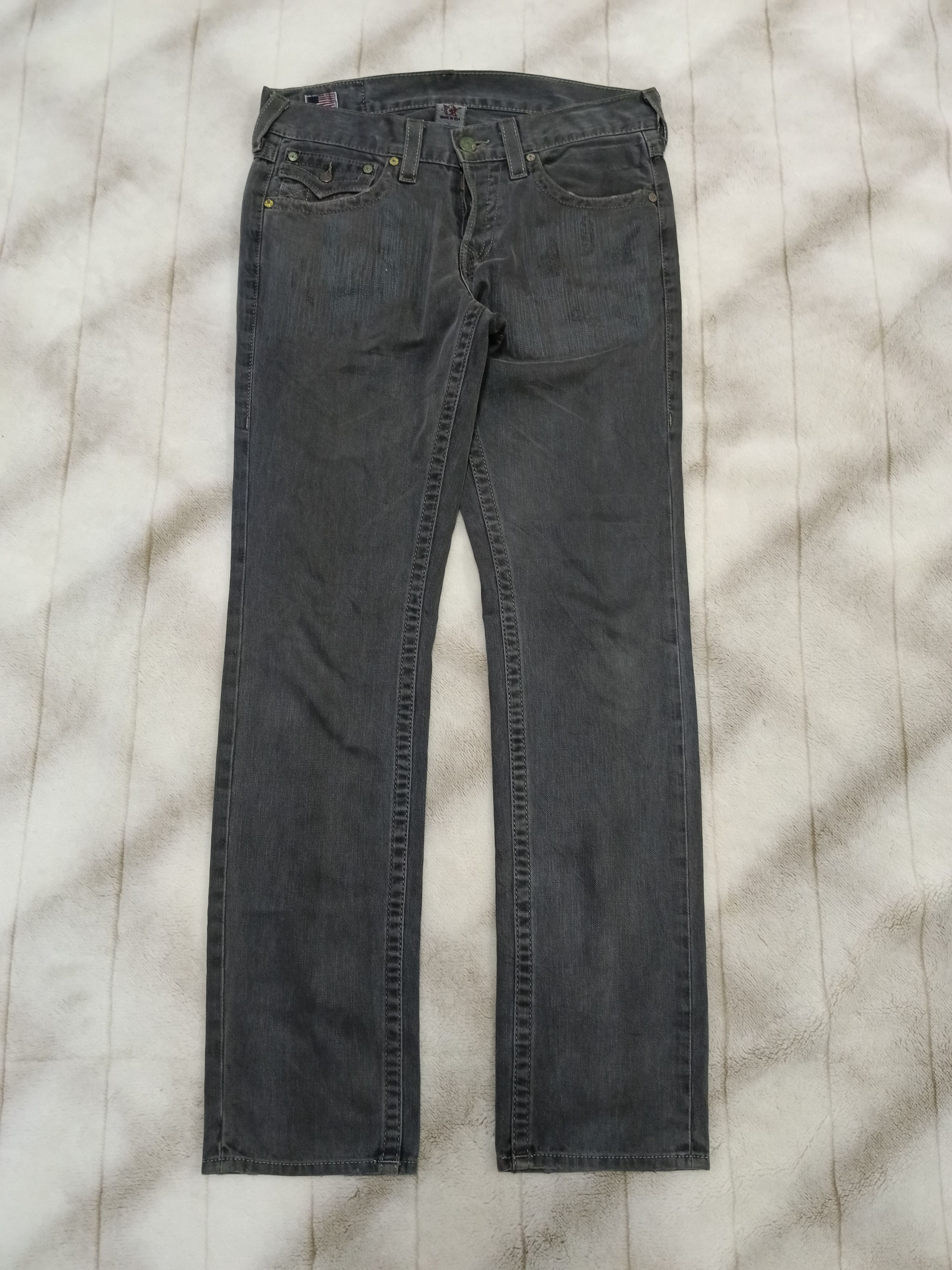 True Religion DiSTRESSED TRUE RELIGION BLACK DENIM PANTS Size US 31 - 2 Thumbnail