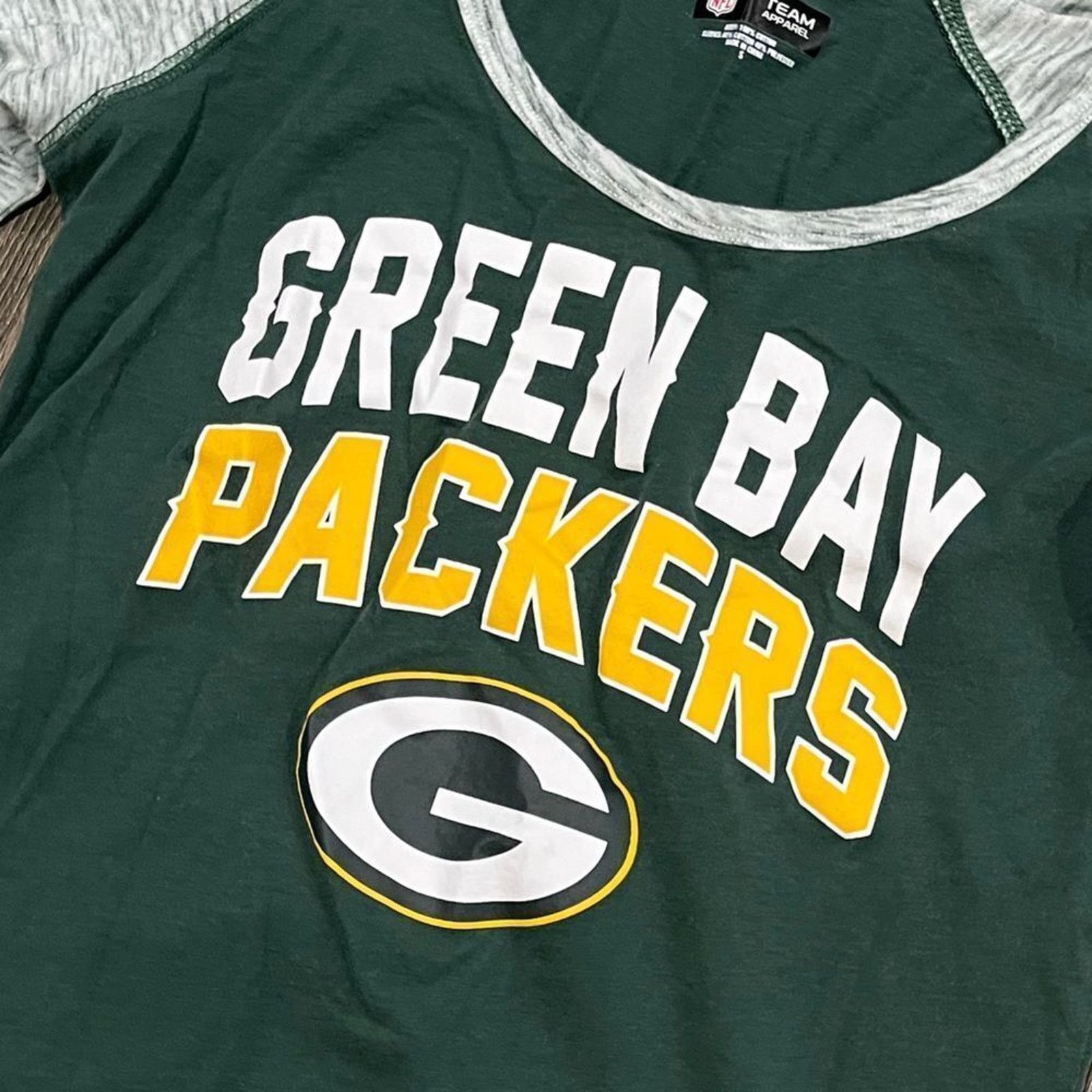 NFL NFL Green Bay Packers 3/4 Sleeve T-Shirt Green Gray Size S / US 4 / IT 40 - 2 Thumbnail