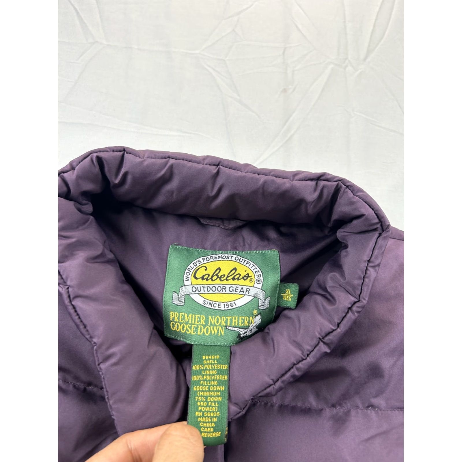 Vintage Cabela's Goose Down Vest Mens XL Purple Snap Puffer Insulated Premier Northern Size US XL / EU 56 / 4 - 3 Thumbnail