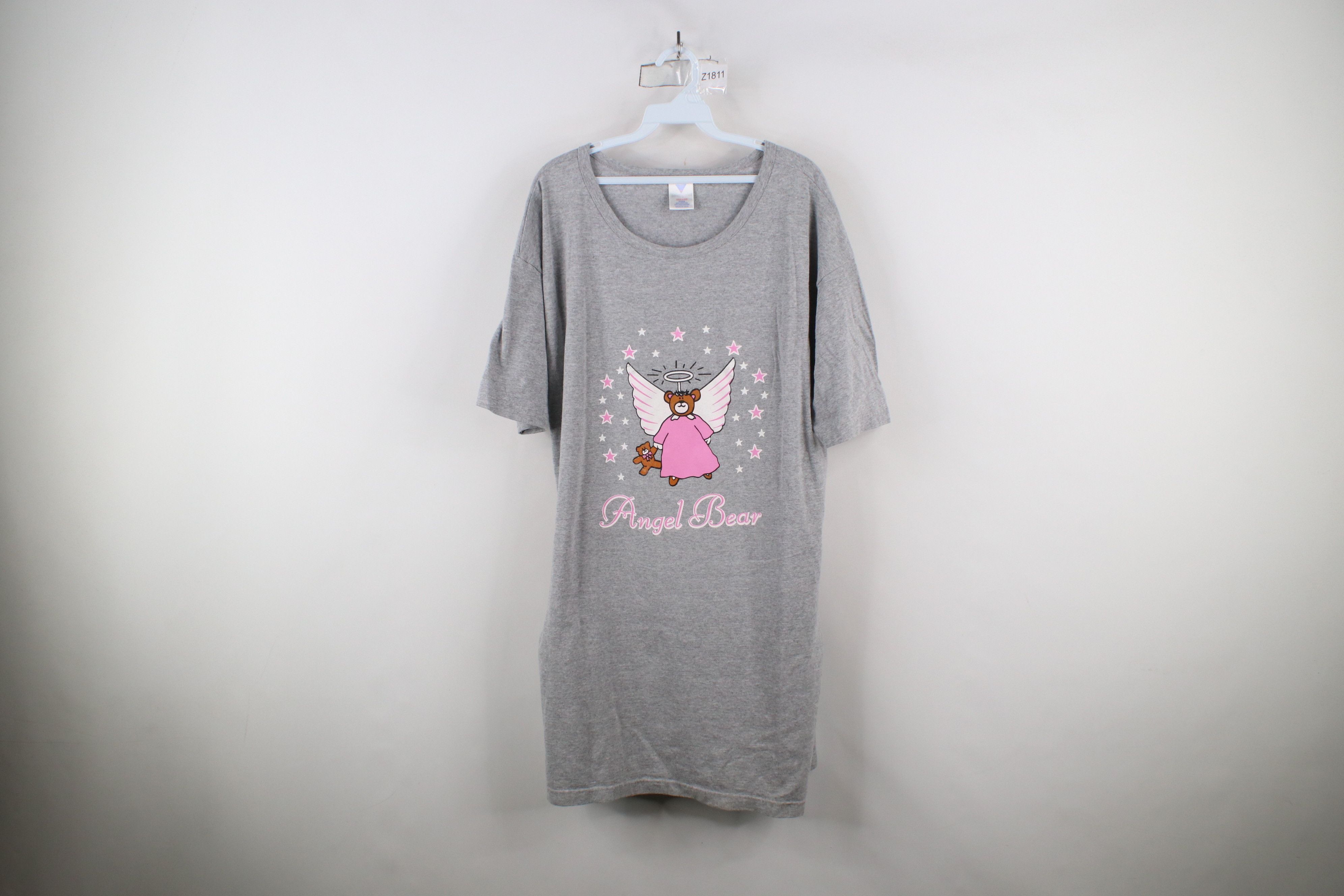 Vintage Vintage 90s Streetwear Angel Sleeping Gown T-Shirt Gray Size ONE SIZE - 1 Thumbnail
