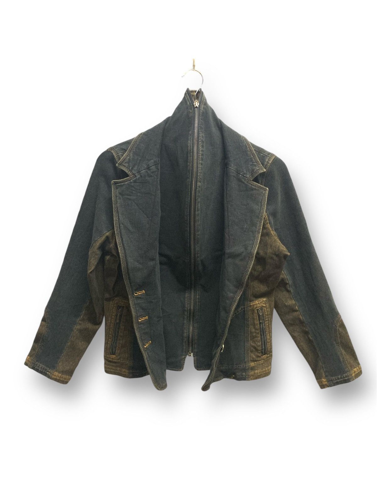 Designer × Japanese Brand × Kansai Yamamoto KANSAI BIS Denim Jacket Blazzer button and Zipper Size S / US 4 / IT 40 - 9 Thumbnail
