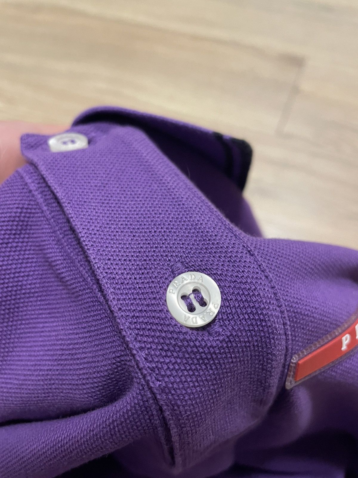 Prada Prada Rad Tab Logo Purple Polo Shirt Size US L / EU 52-54 / 3 - 9 Thumbnail