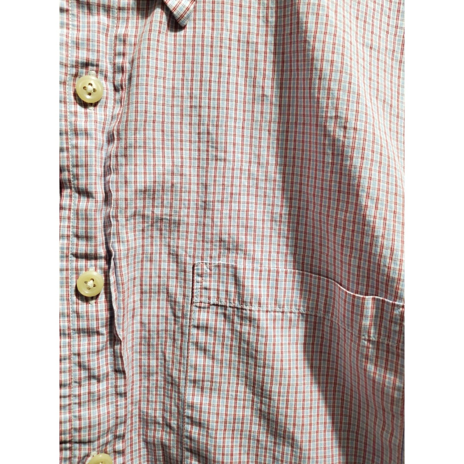 J.Crew J.CREW Shirt Mens Medium Long Sleeve Button-Up 2 Ply Cotton Checkered White Red Size US M / EU 48-50 / 2 - 2 Thumbnail