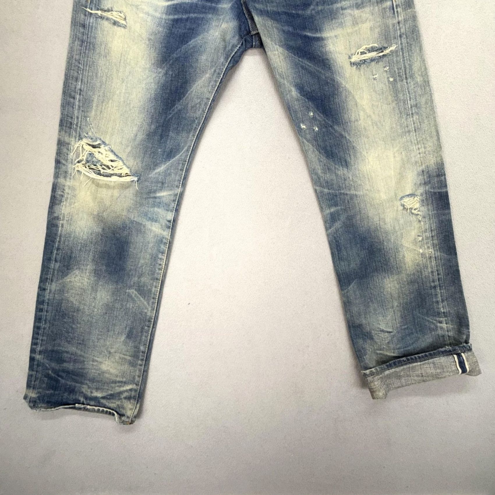 J Brand Mini Brand Jeans Mens Straight 34x30 Blue 5-Pocket Zip Fly Denim Vintage-Influenced Whiskers Honeycomb Distressed Size US 34 / EU 50 - 3 Thumbnail