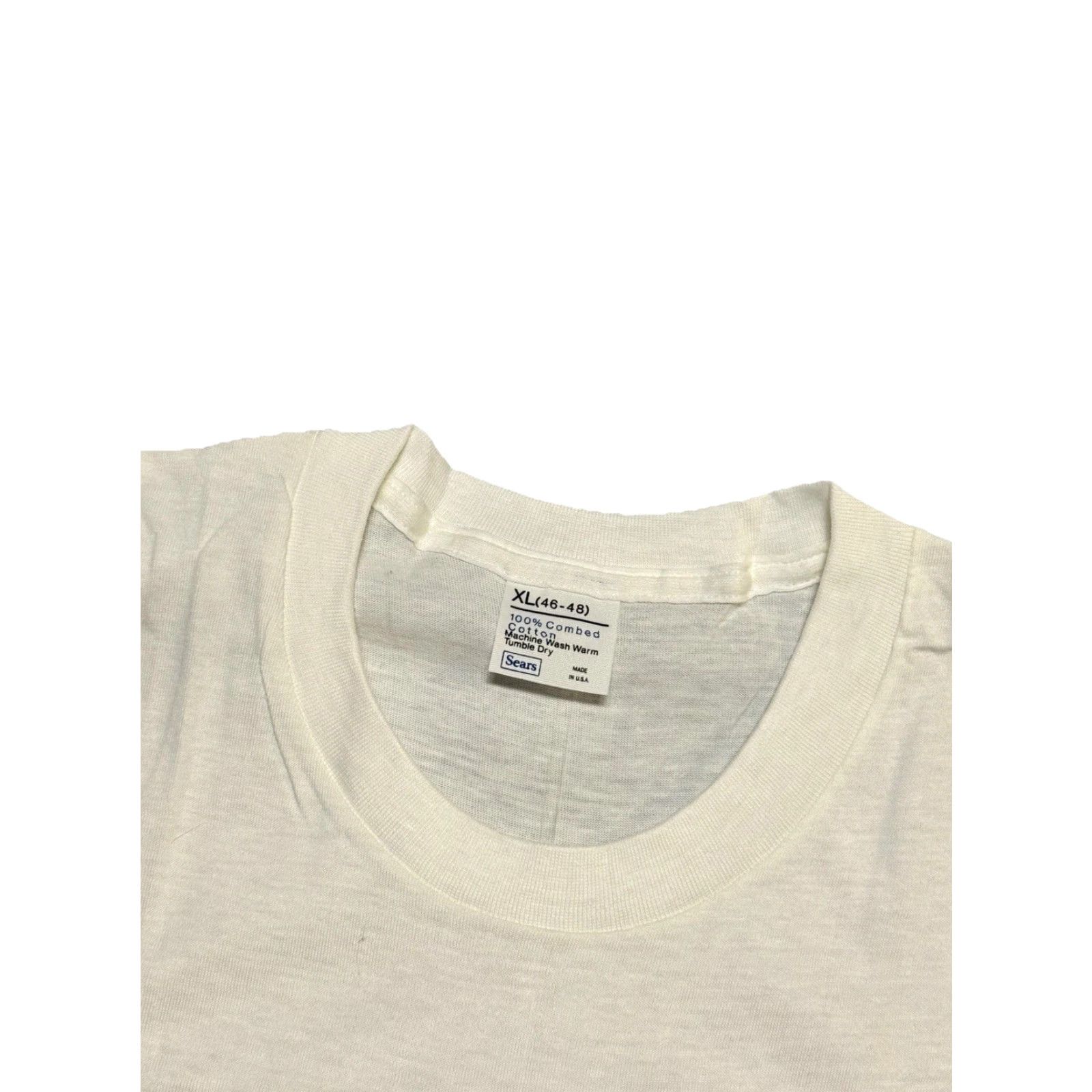 Sears VINTAGE Sears Shirt XL White Cotton Single Stitch 70s Unisex Grunge Classic Tee Size US XL / EU 56 / 4 - 6 Thumbnail