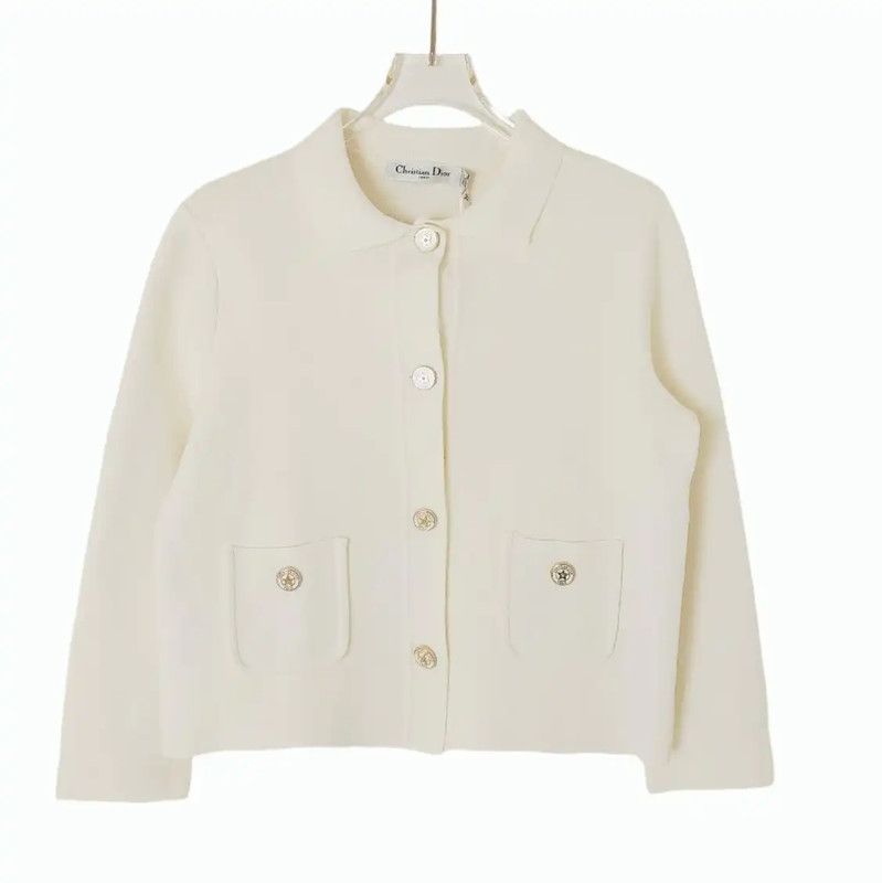 Dior Dior Feminine White Polyester Jacket 0089 Size M / US 6-8 / IT 42-44 - 1 Thumbnail