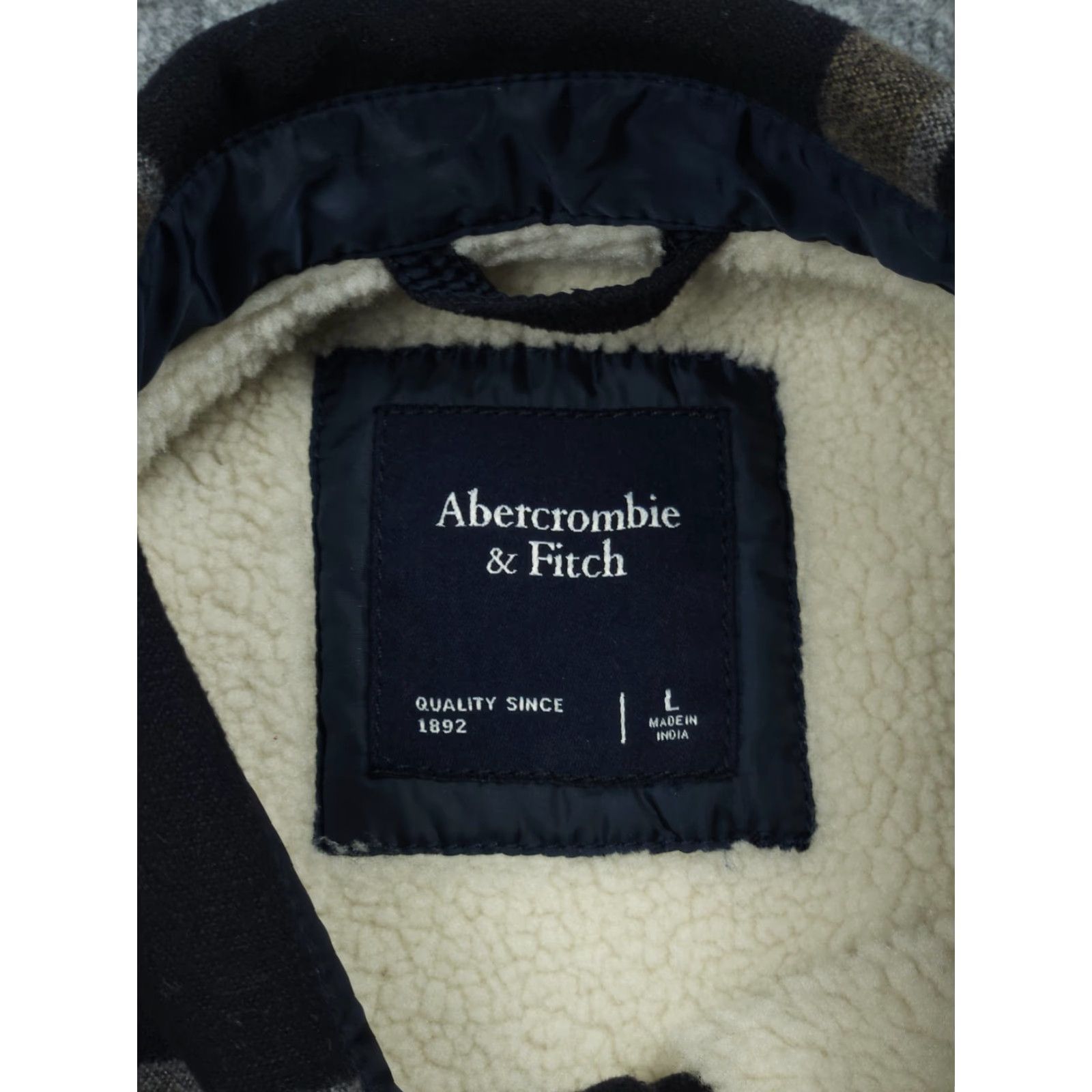 Abercrombie & Fitch Abercrombie & Fitch Sherpa Lined Relaxed Plaid Flannel Jacket Men Large Heavy Size US L / EU 52-54 / 3 - 6 Thumbnail