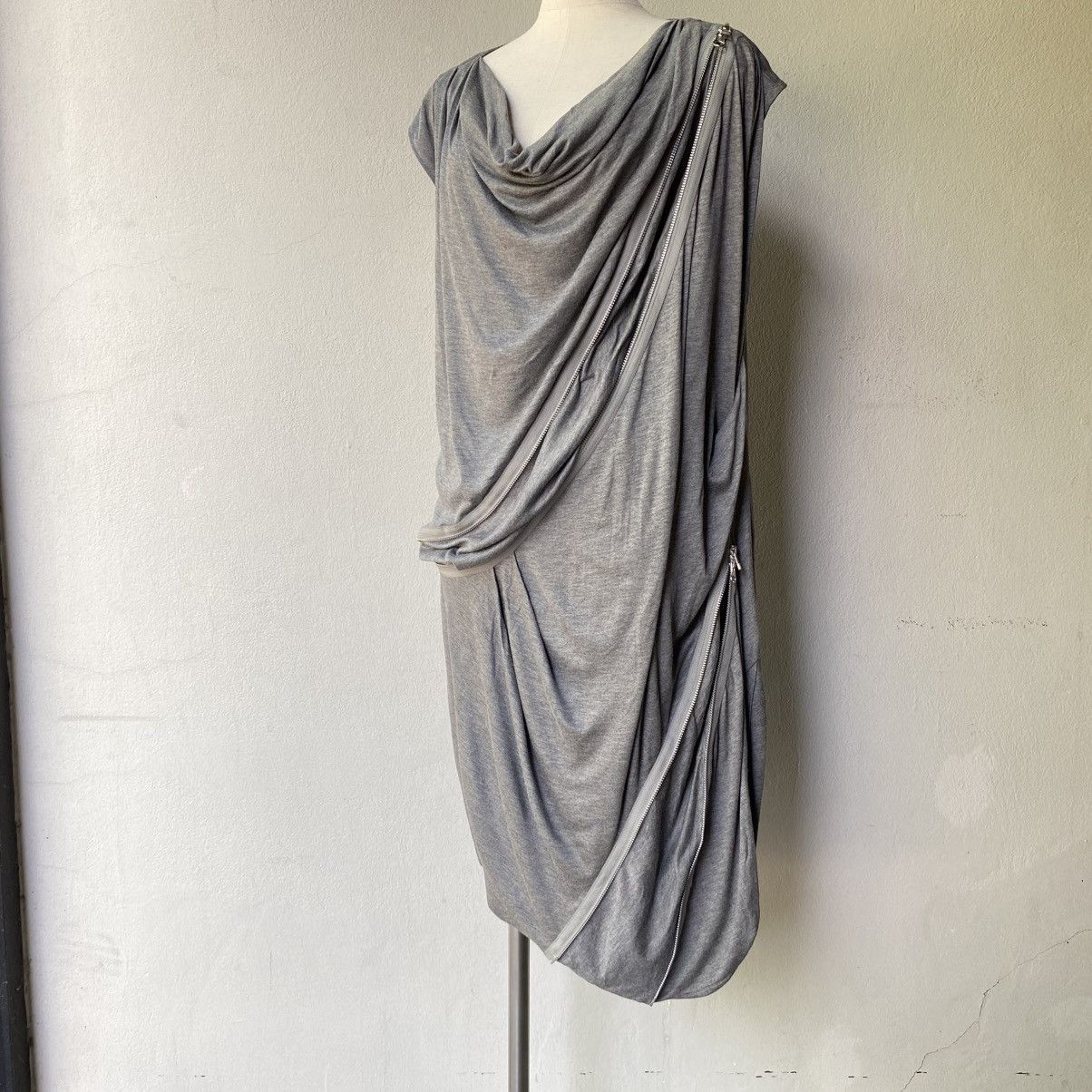 ATSURO TAYAMA A/T ATSURO TAYAMA Light Gray Panel Zip Dress Size S / US 4 / IT 40 - 25 Thumbnail