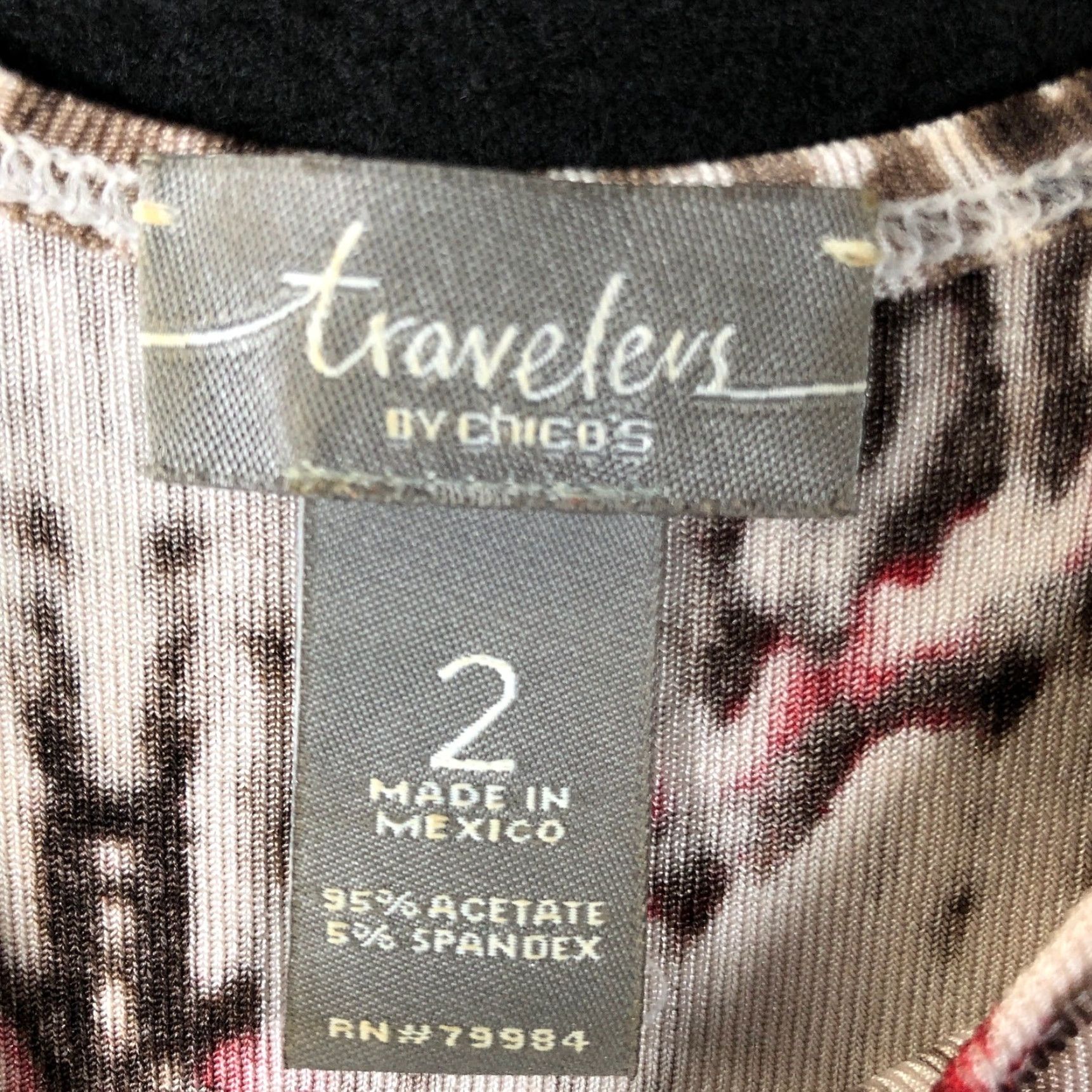 Vintage Chicos Travelers Womens Top Brown Red Zig Zag Halter Tank Stretch L Size L / US 10 / IT 46 - 6 Thumbnail