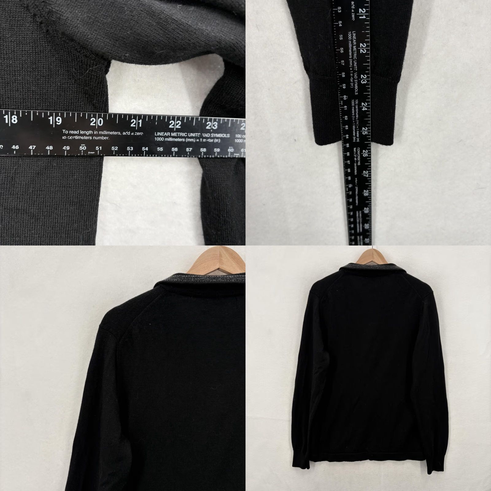 Joseph Abboud Joseph Abboud Sweater Mens Large Black Merino Wool Quarter Zip Pullover Knit Size US L / EU 52-54 / 3 - 8 Thumbnail