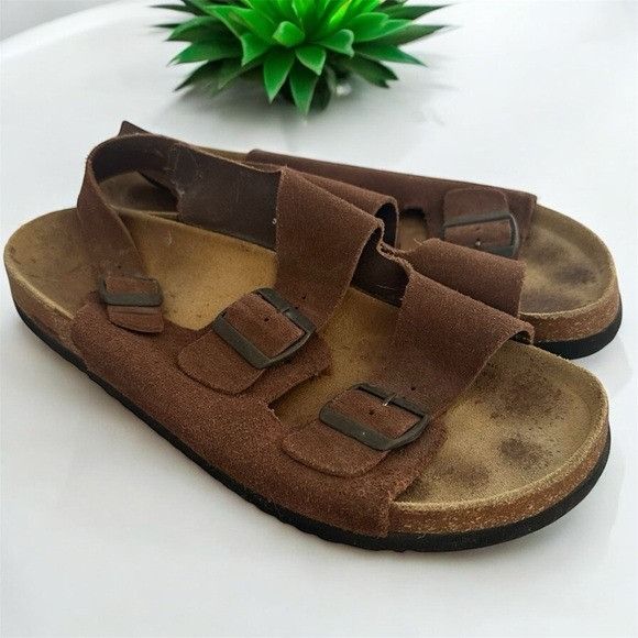 Lands' End Lands’ End Suede Leather Ankle Strap Sandals Size US 8 / EU 41 - 1 Thumbnail