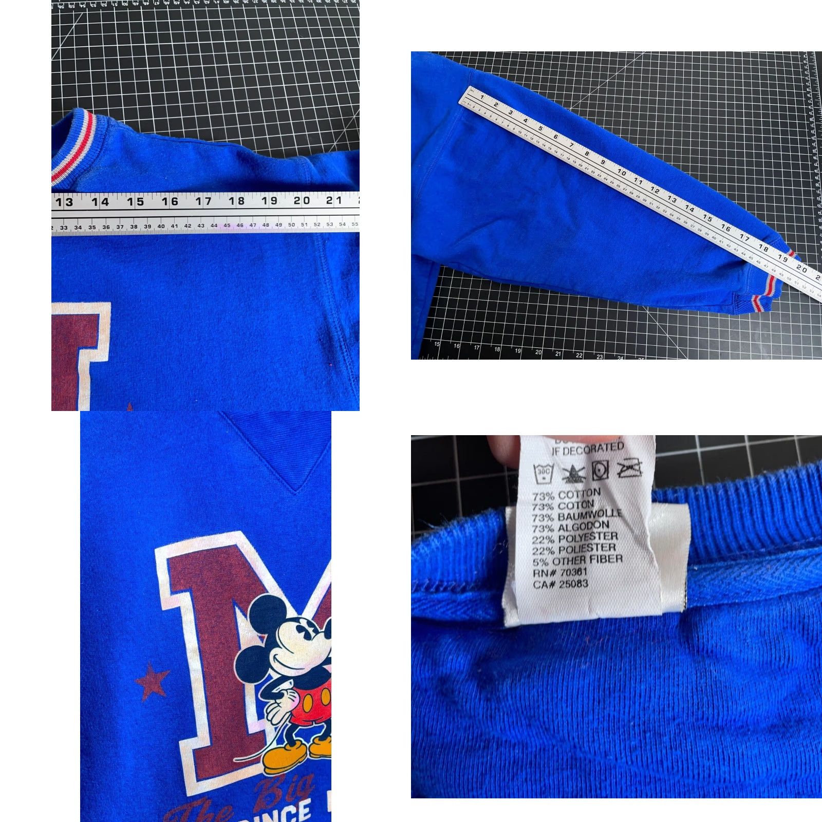 Disney VINTAGE Disney Sweatshirt Mickey Mouse Big Cheese Graphic Print Crewneck Adult Large Blue Cartoon 90s Mens Size US L / EU 52-54 / 3 - 8 Thumbnail