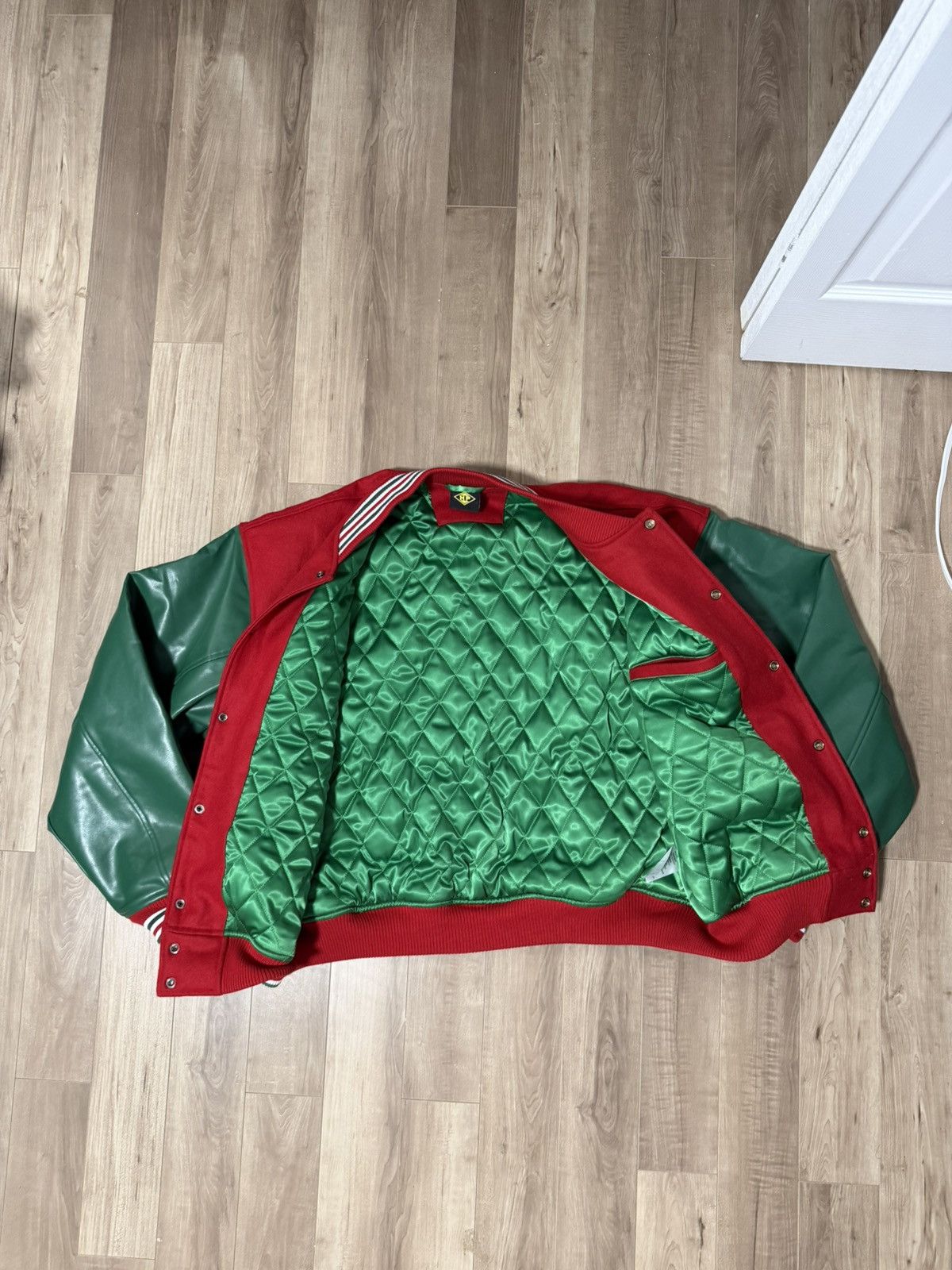 NO ID I’m Happy Promise “HAPPY ALLSTAR” Varsity Jacket Size US XXL / EU 58 / 5 - 5 Thumbnail