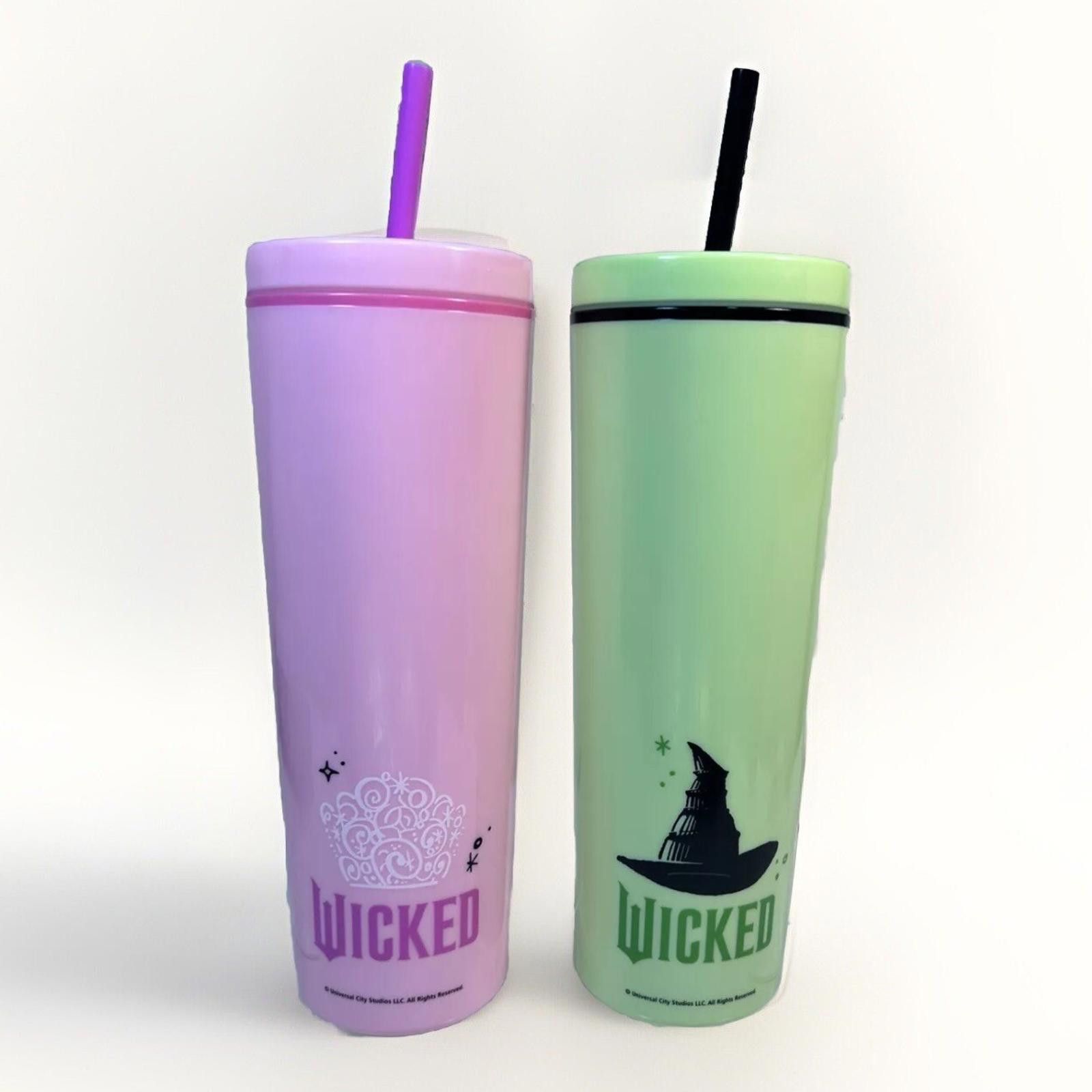 Designer 23oz Wicked 9” Tumbler Set Glinda & Elphaba Plastic Set of 2 Size ONE SIZE - 3 Thumbnail