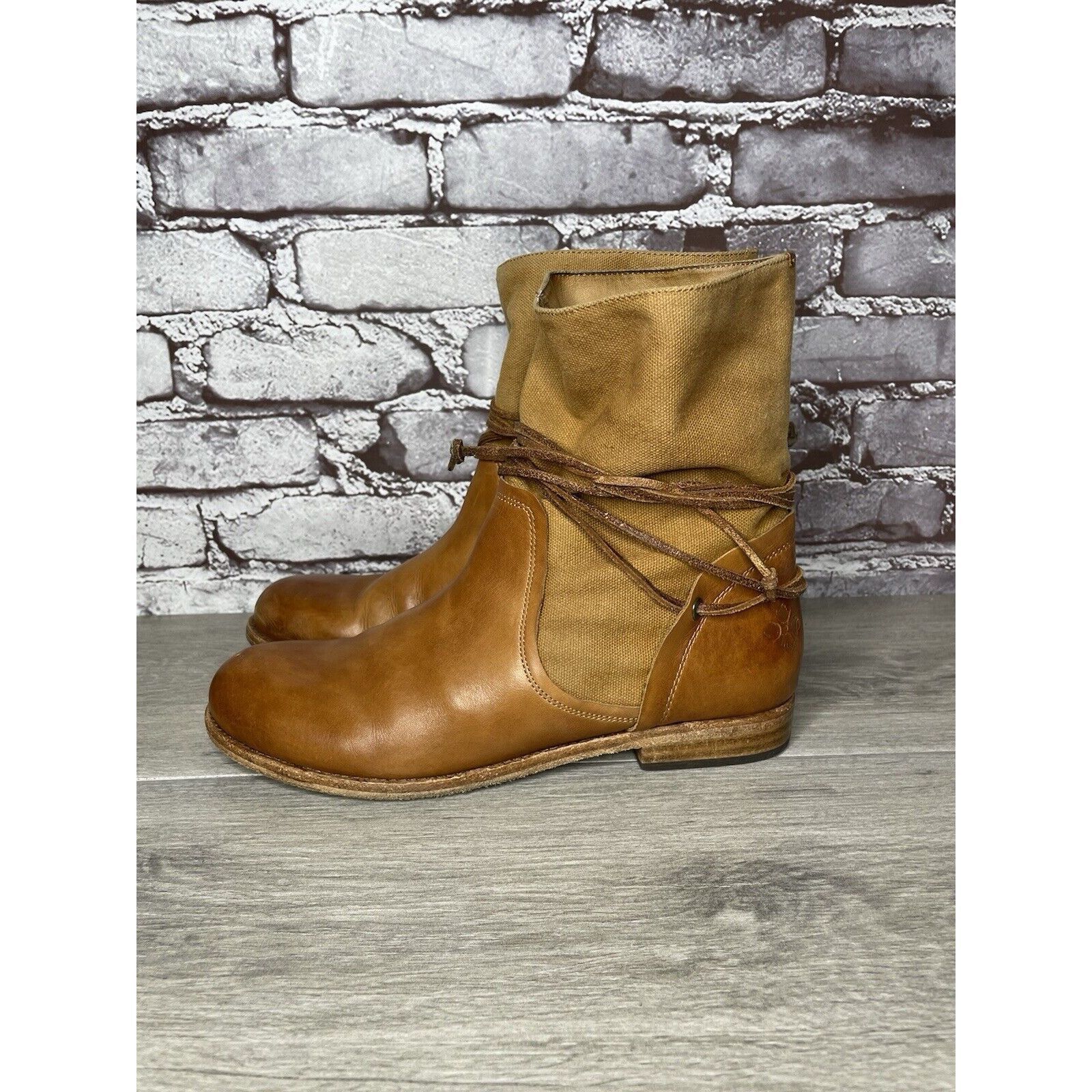 Other Patricia Nash Sabbia Brown Leather Moto Saddle Lace Boots Wo Size US 9.5 / IT 39.5 - 22 Thumbnail