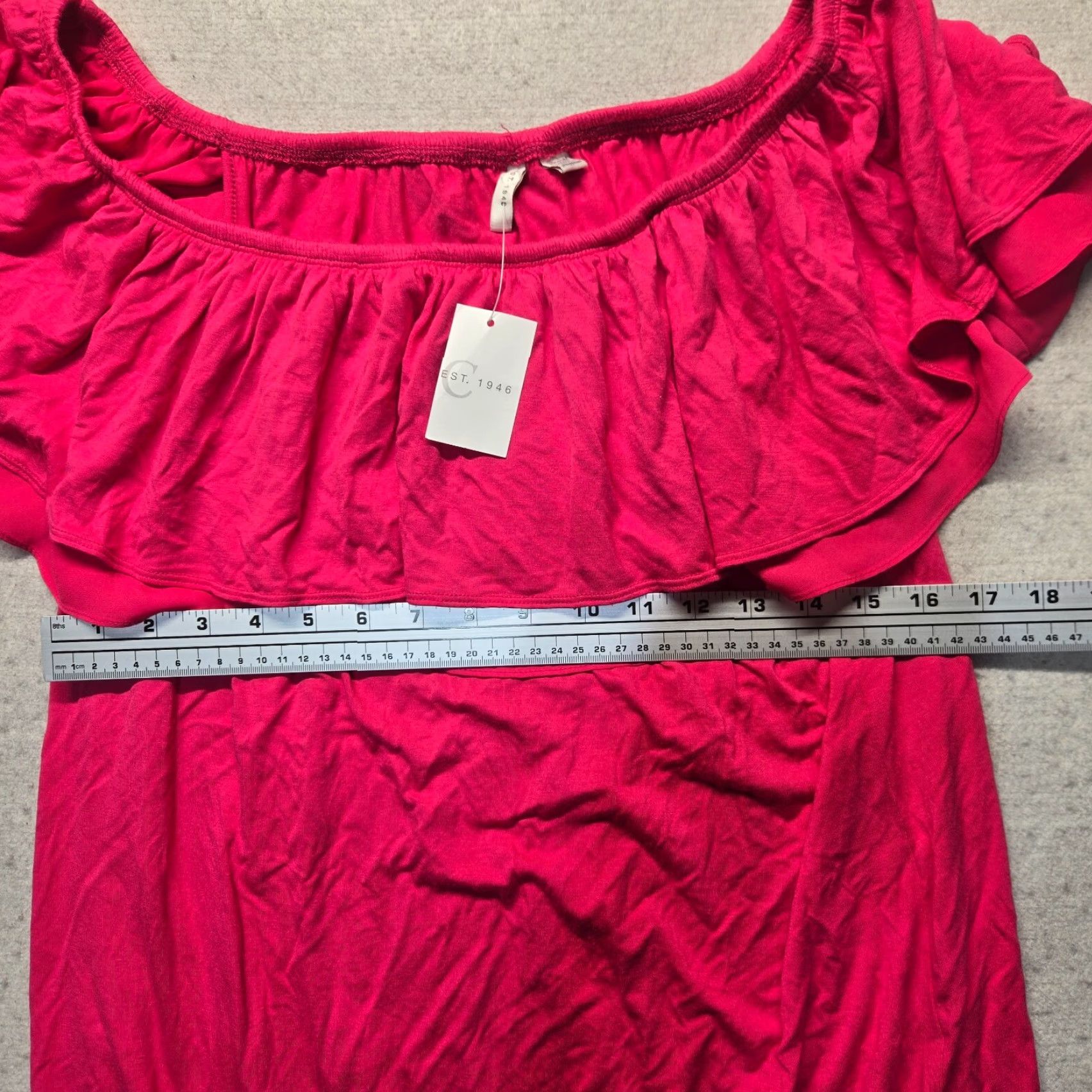 Pinko EST. 1946 Women's Shirt Pink Off The Shoulder 18/20 Plus Flutter Sleeve Paisley Blouse Tunic Regular Adult Women Size 3XL / US 20-22 - 5 Thumbnail