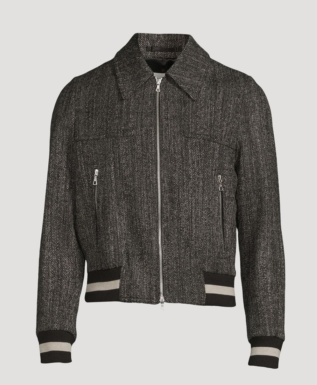 image of Dries Van Noten Vox Tweed Jacket in Grey, Men's (Size Small)