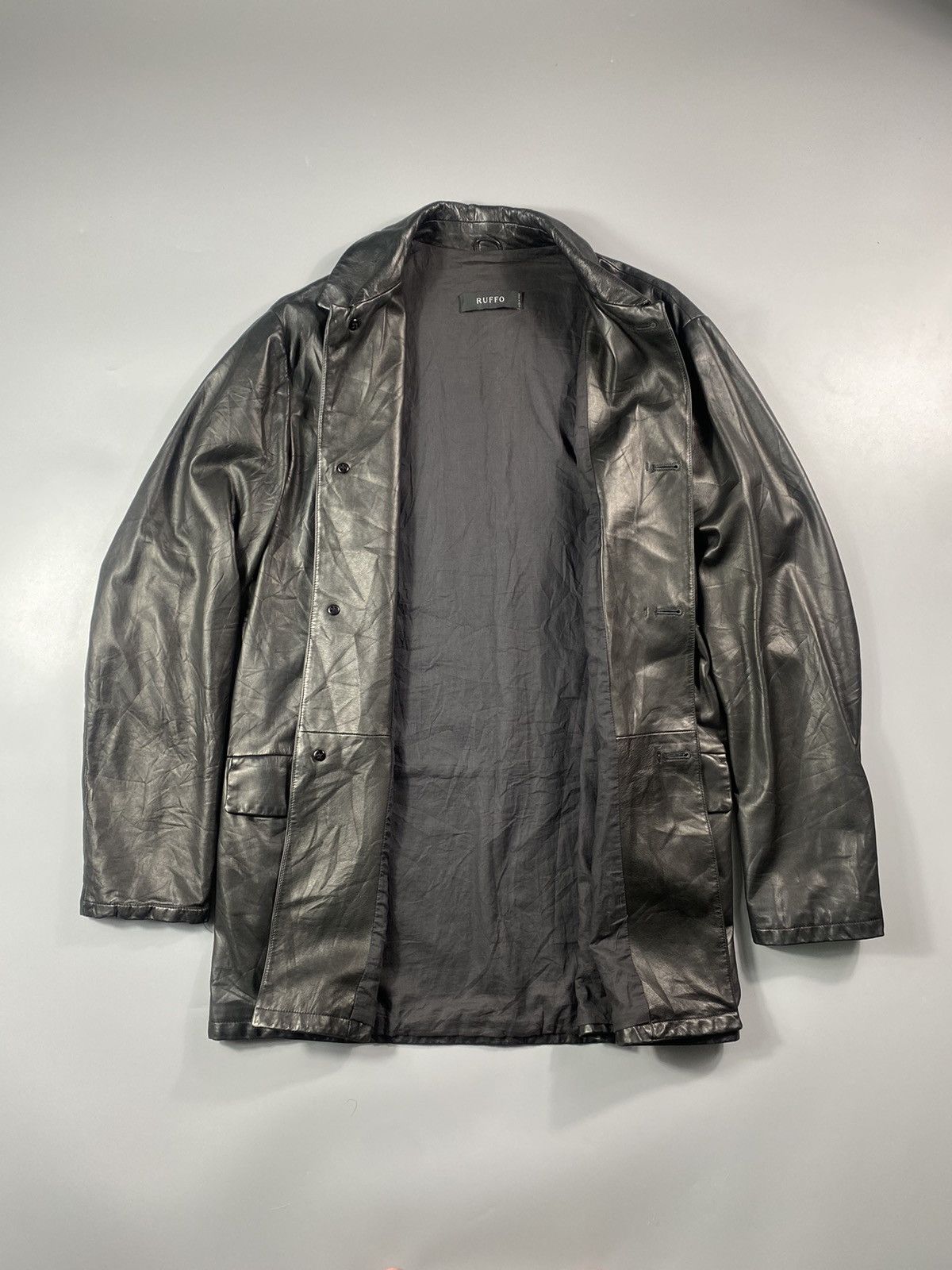 Archive! Ruffo Research x Raf Simons - Leather Shirt Jacket