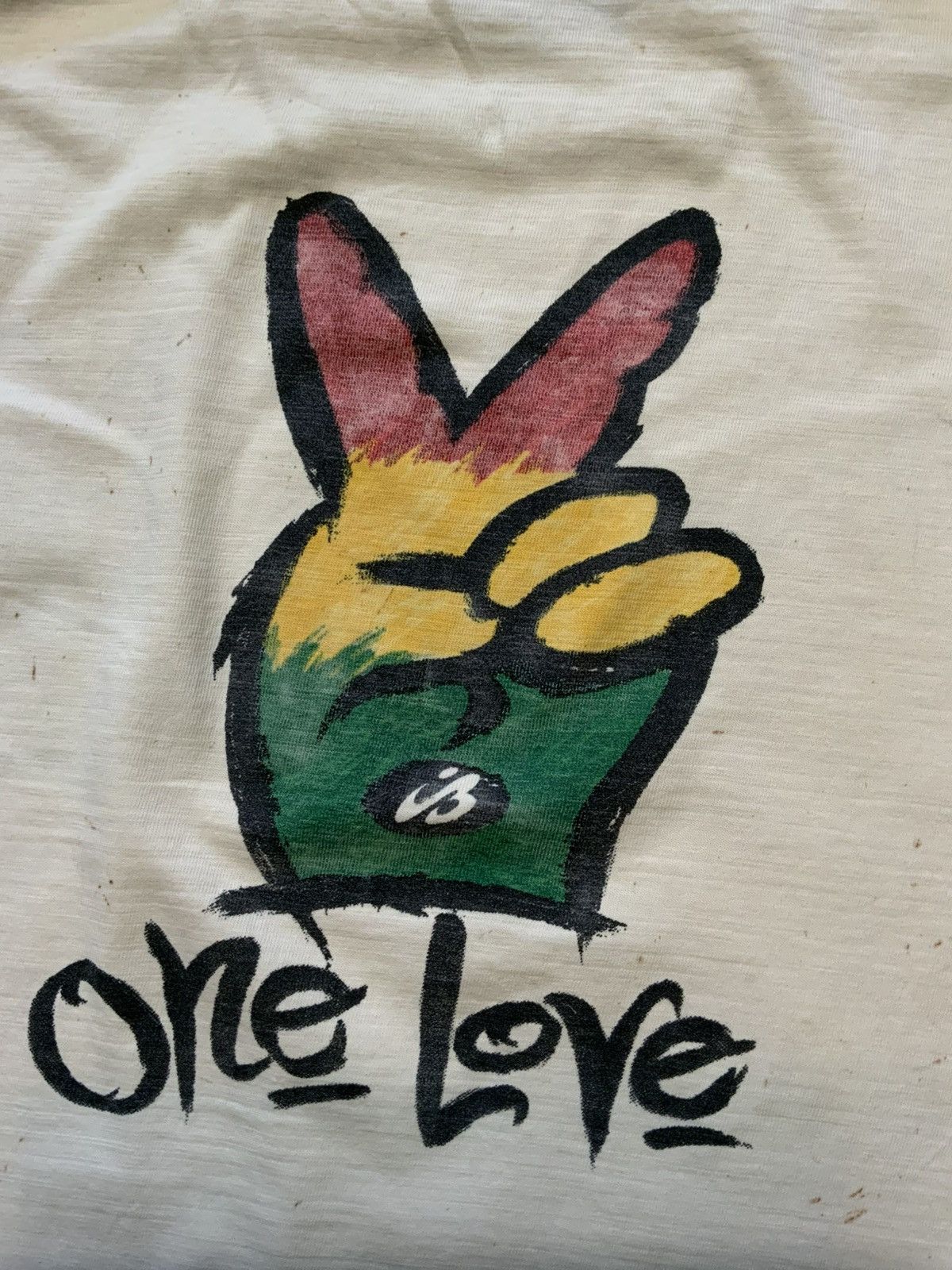Vintage Vintage 90s Irie Blue Barbados One Love Peace Rasta T-Shirt Size US XL / EU 56 / 4 - 13 Thumbnail