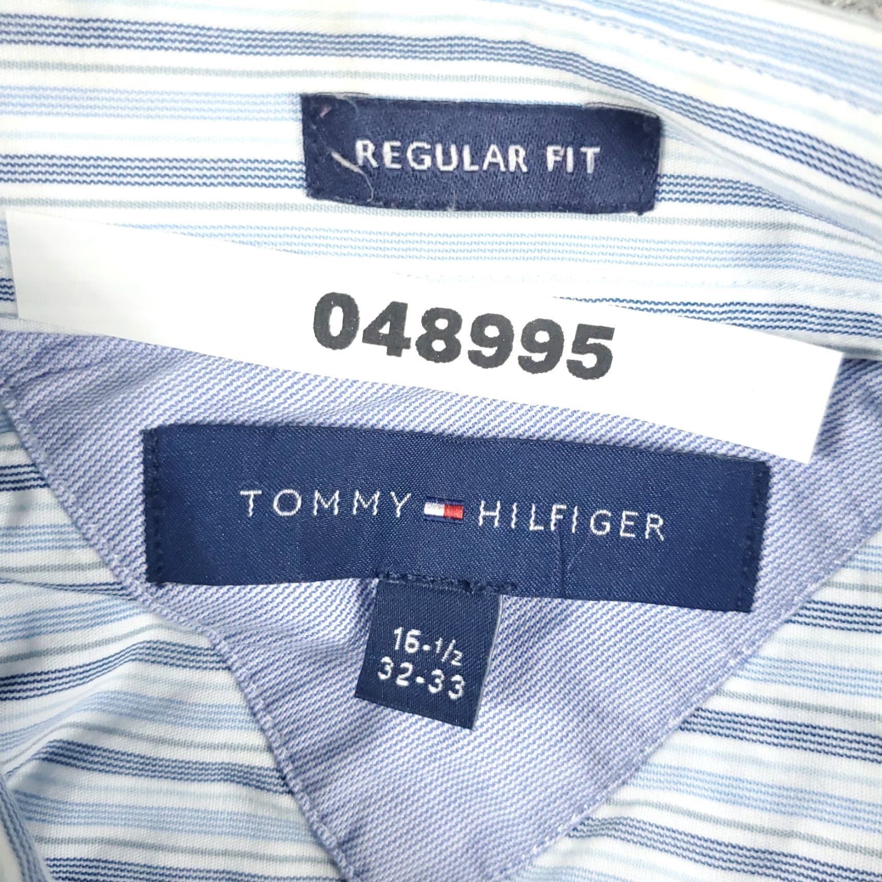 Tommy Hilfiger Tommy Hilfiger Shirt Men 16.5 Blue Striped Dress Long Sleeve Button-Down Casual Workwear Modern 90s? Size 42R - 7 Thumbnail