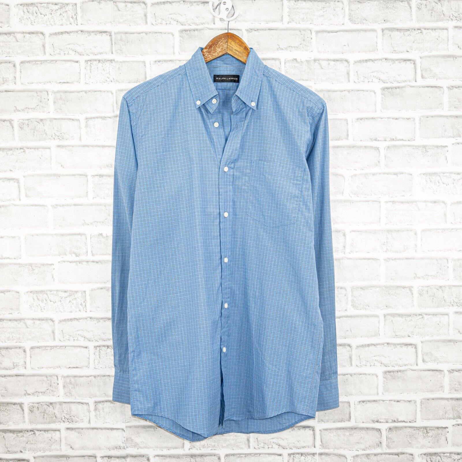 Ralph Lauren Black Label Ralph Lauren Black Label Button Down Shirt in Blue grid Size US M / EU 48-50 / 2 - 1 Thumbnail
